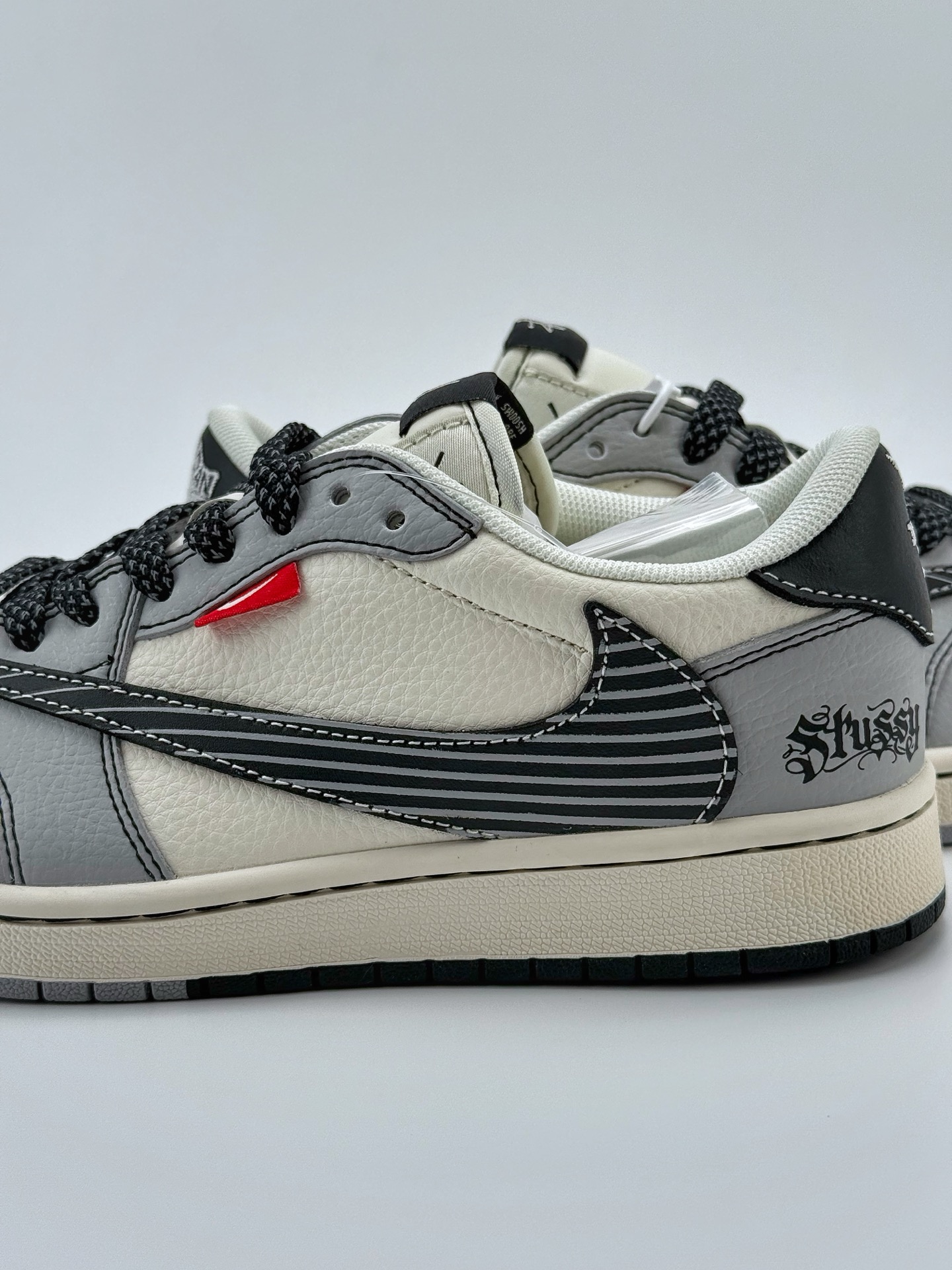 280 Travis Scott x Nike Air Jordan 1 Low x Stussy Air Jordan 1 Low 反转白灰小钩满天星倒钩 JJ2508-550