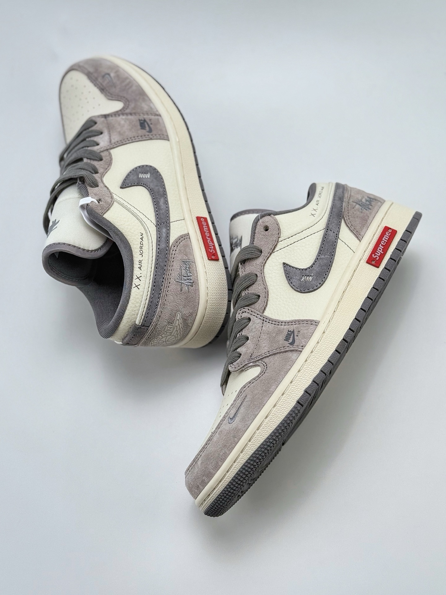 280 Air Jordan 1 Retro Low x Stussy x Supreme 白灰小钩  SJ9950-053