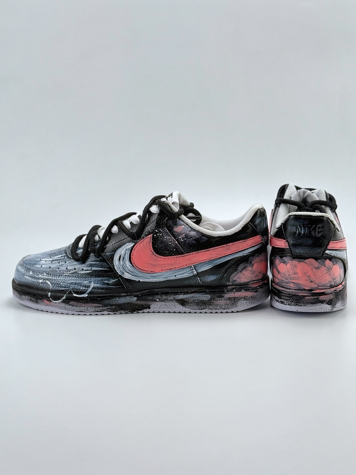 260 Nike Court Vision Low SSS制造 病变2.0 泼墨抽象 哥特毒液 黑白粉 休闲运动板鞋 DH2987-212