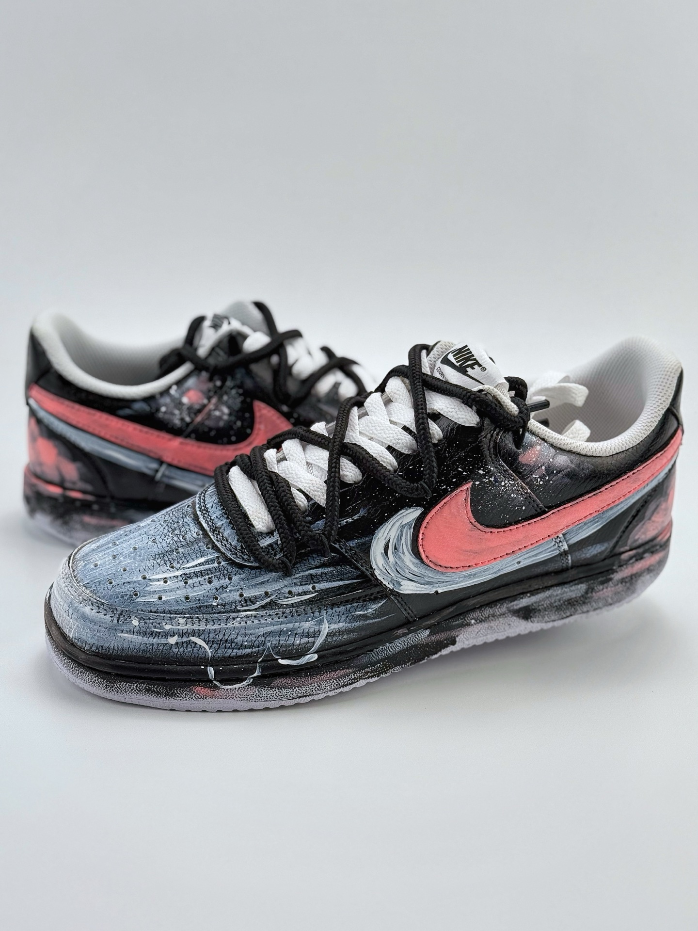 260 Nike Court Vision Low SSS制造 病变2.0 泼墨抽象 哥特毒液 黑白粉 休闲运动板鞋 DH2987-212