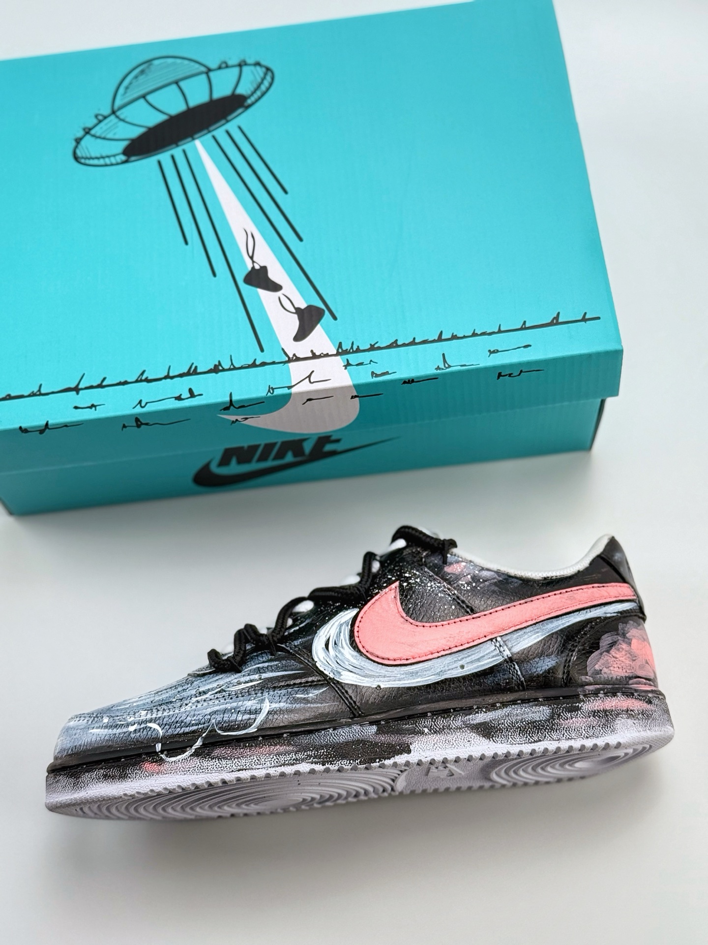 260 Nike Court Vision Low SSS制造 病变2.0 泼墨抽象 哥特毒液 黑白粉 休闲运动板鞋 DH2987-212