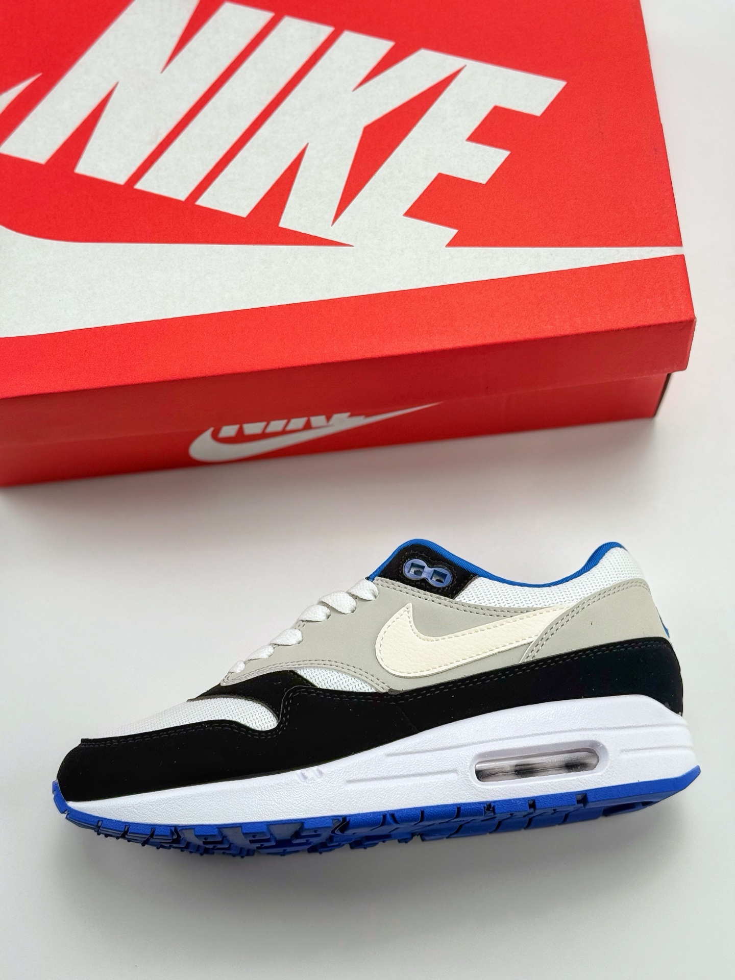 210 Nike Air Max 1 白黑篮 复古休闲跑步鞋  875855-001