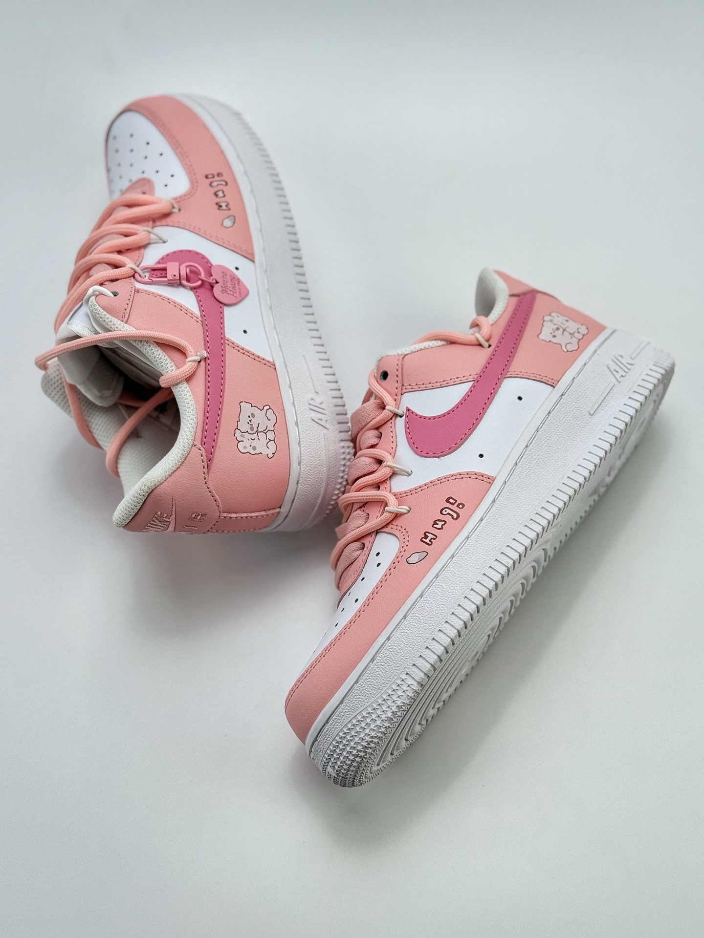 260 Nike Air Force 1 Low 07 叁次实验室 多巴胺穿搭 粉底抱抱熊 白粉绑带 YY2023-762