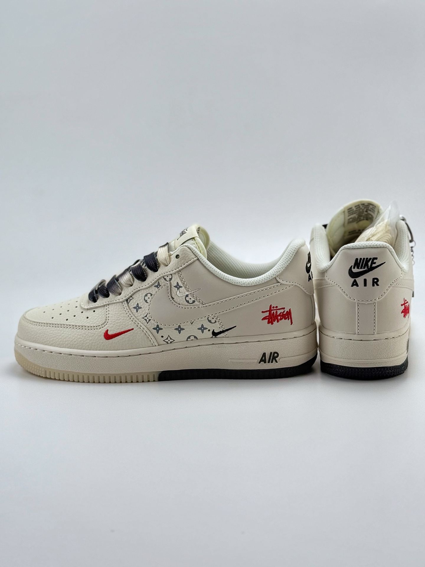260 Nike Air Force 1 Low 07 x Stussy 白黑红三小钩  HH7518-076