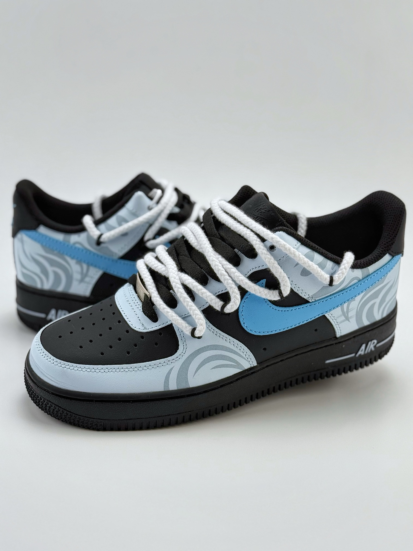 260 Nike Air Force 1 Low 07 霜凛 射影 清冷 扇子 图腾喷绘 蓝黑  ZH0316-065