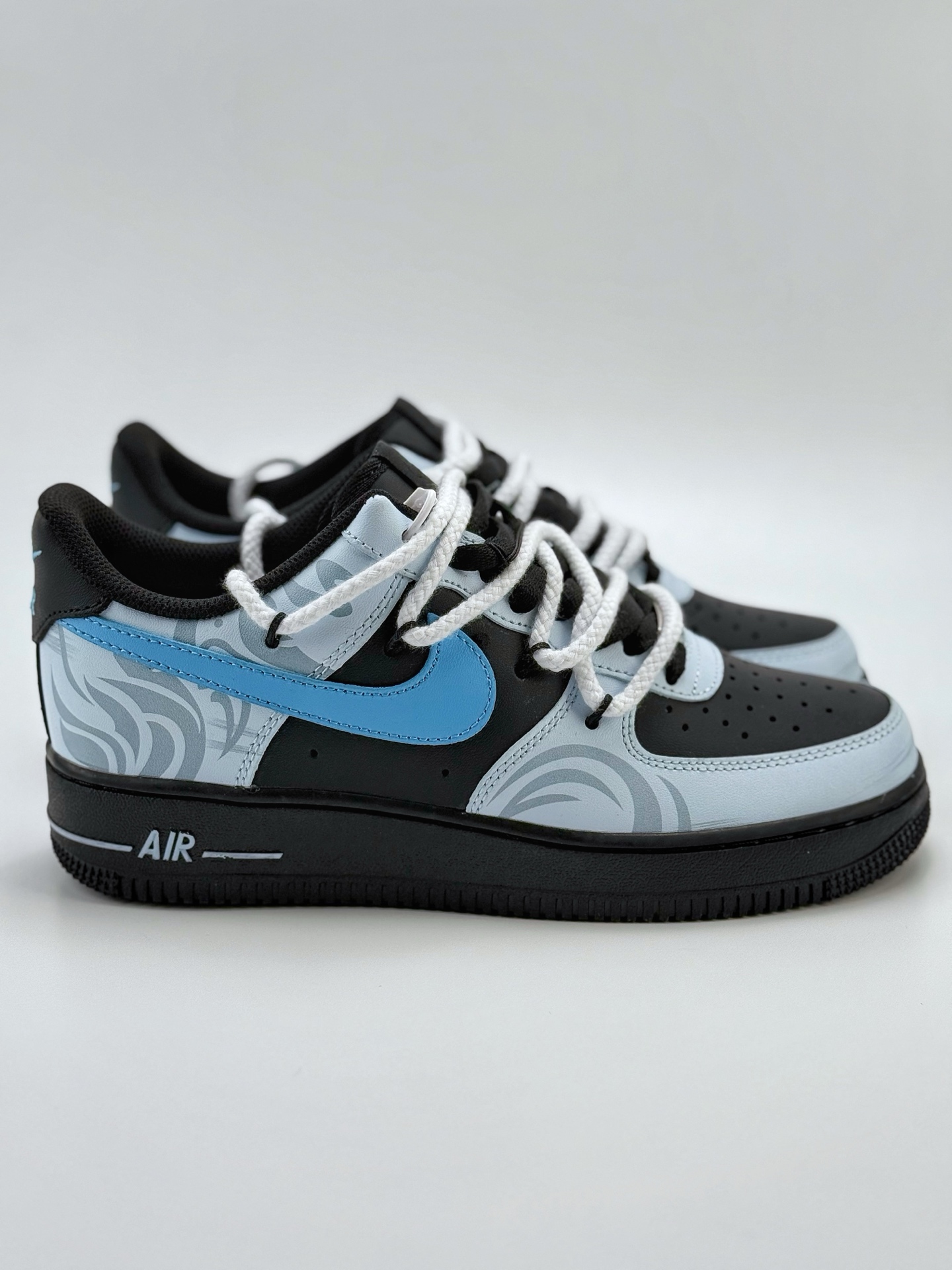 260 Nike Air Force 1 Low 07 霜凛 射影 清冷 扇子 图腾喷绘 蓝黑  ZH0316-065