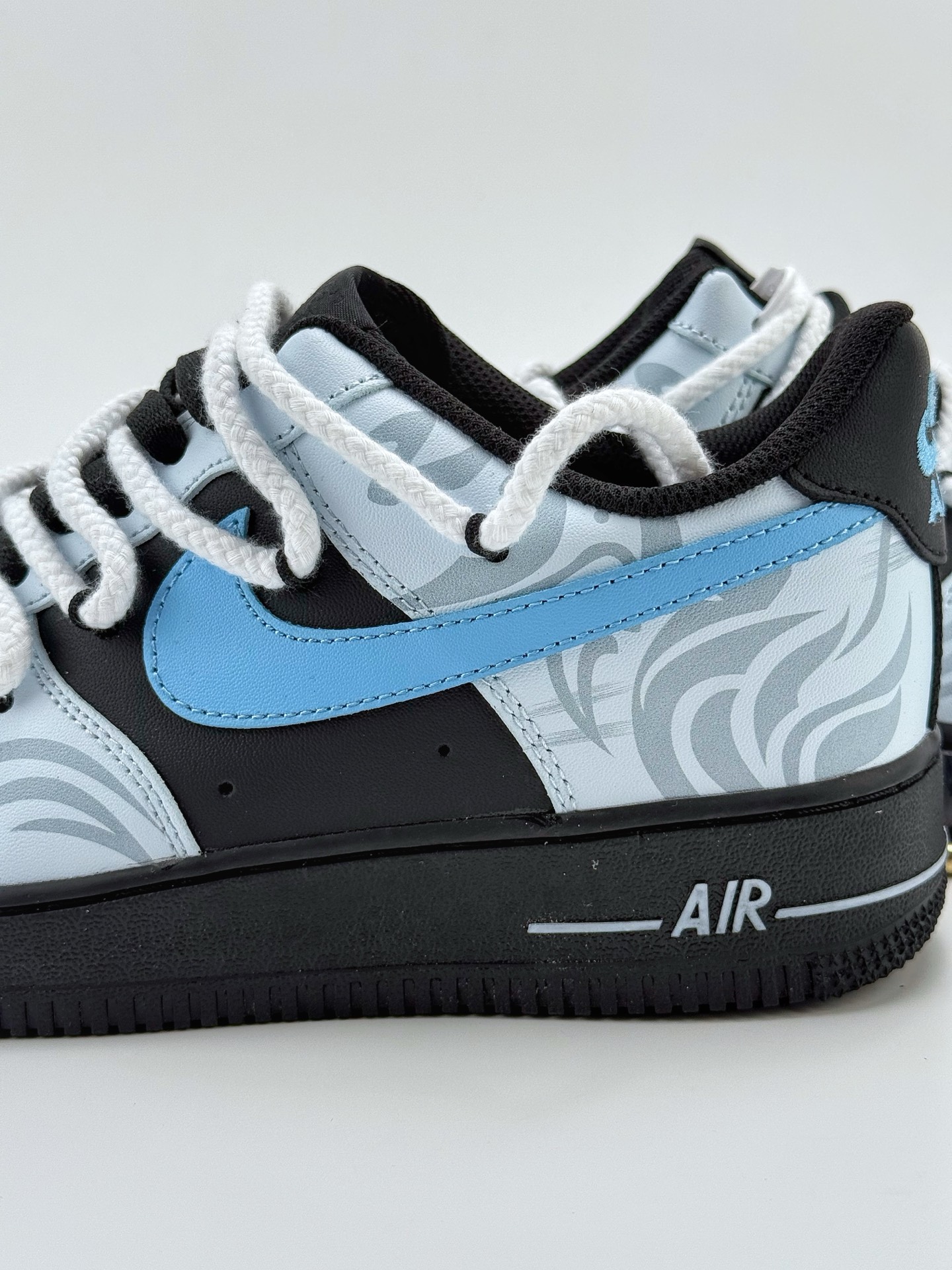 260 Nike Air Force 1 Low 07 霜凛 射影 清冷 扇子 图腾喷绘 蓝黑  ZH0316-065