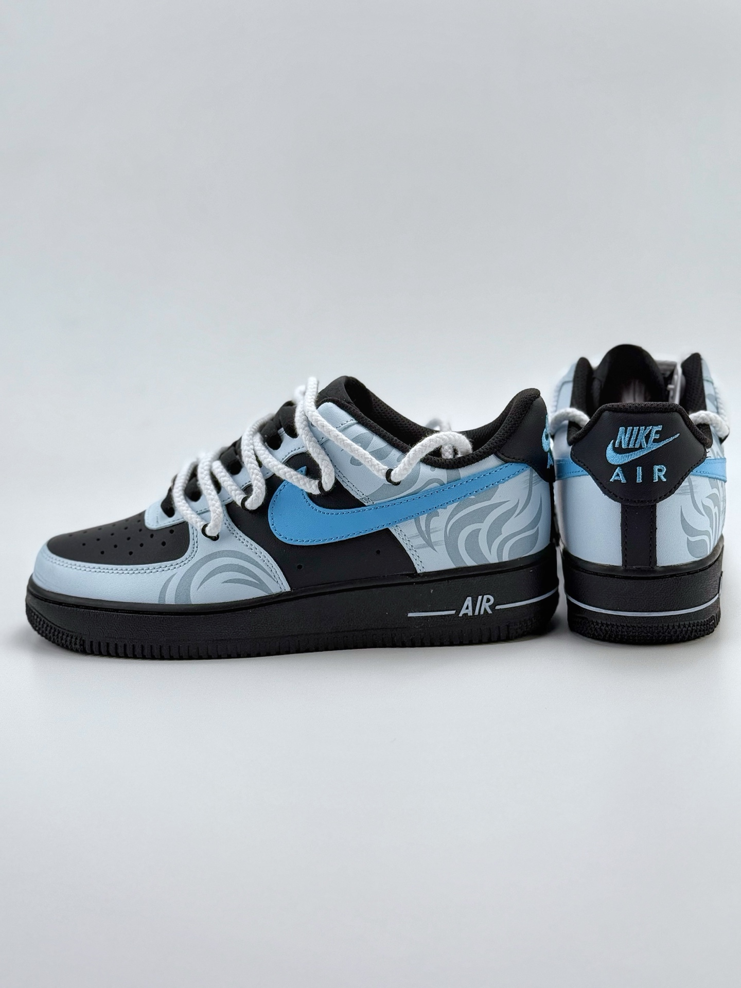 260 Nike Air Force 1 Low 07 霜凛 射影 清冷 扇子 图腾喷绘 蓝黑  ZH0316-065