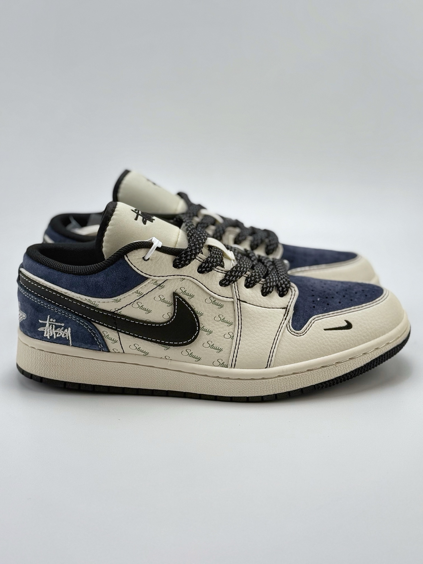 240 Air Jordan 1 Retro Low x Stussy 白蓝黑小钩满天星   XS6086-017