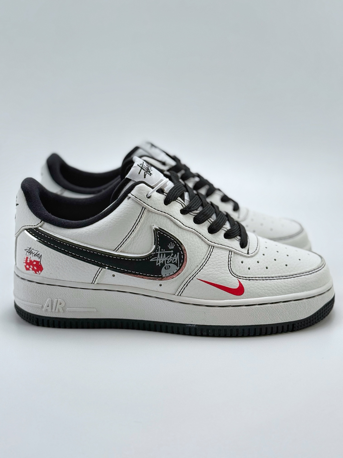 220 Nike Air Force 1 Low 07 x Stussy 白黑小钩  DQ6628-154