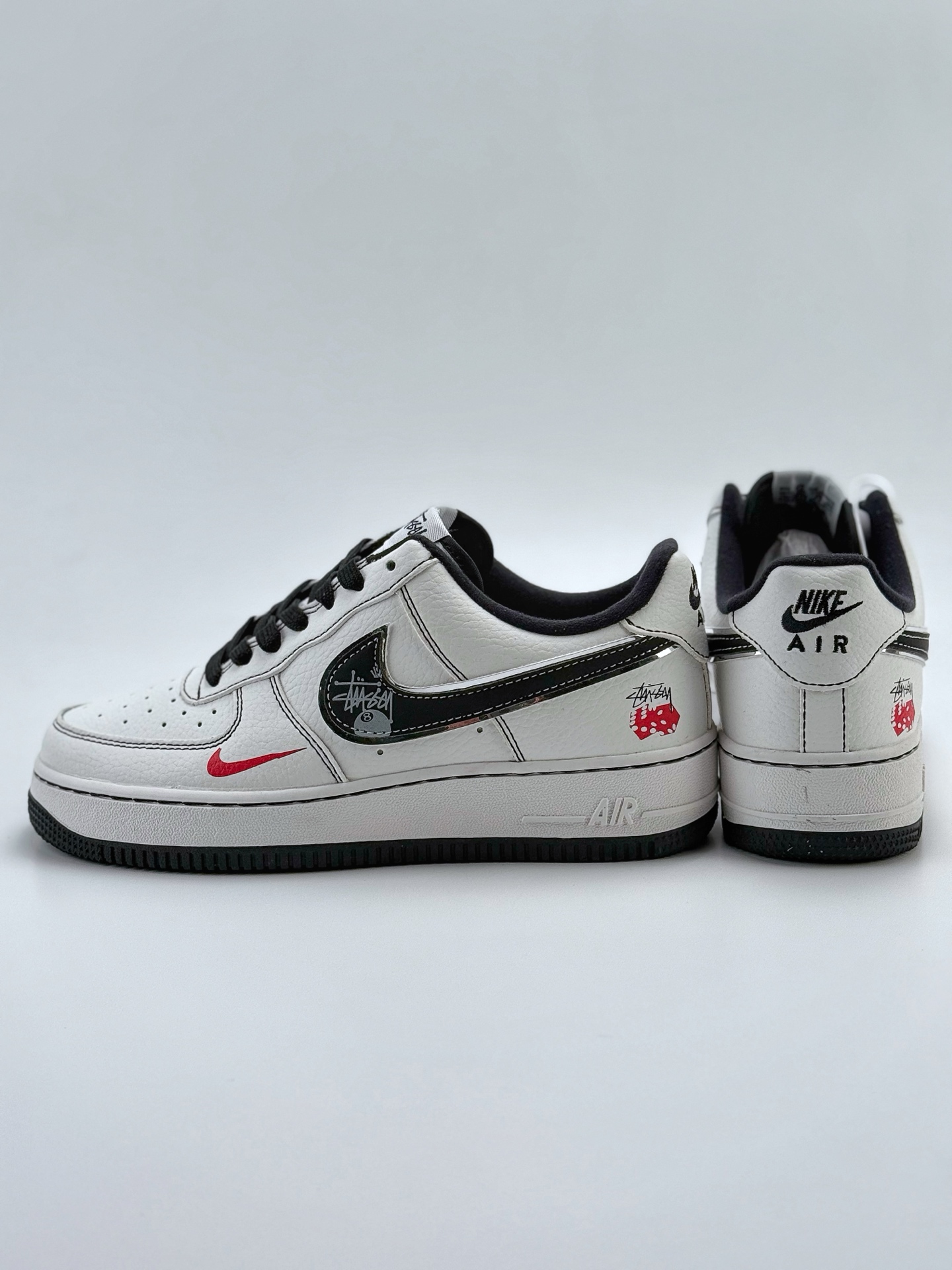 220 Nike Air Force 1 Low 07 x Stussy 白黑小钩  DQ6628-154