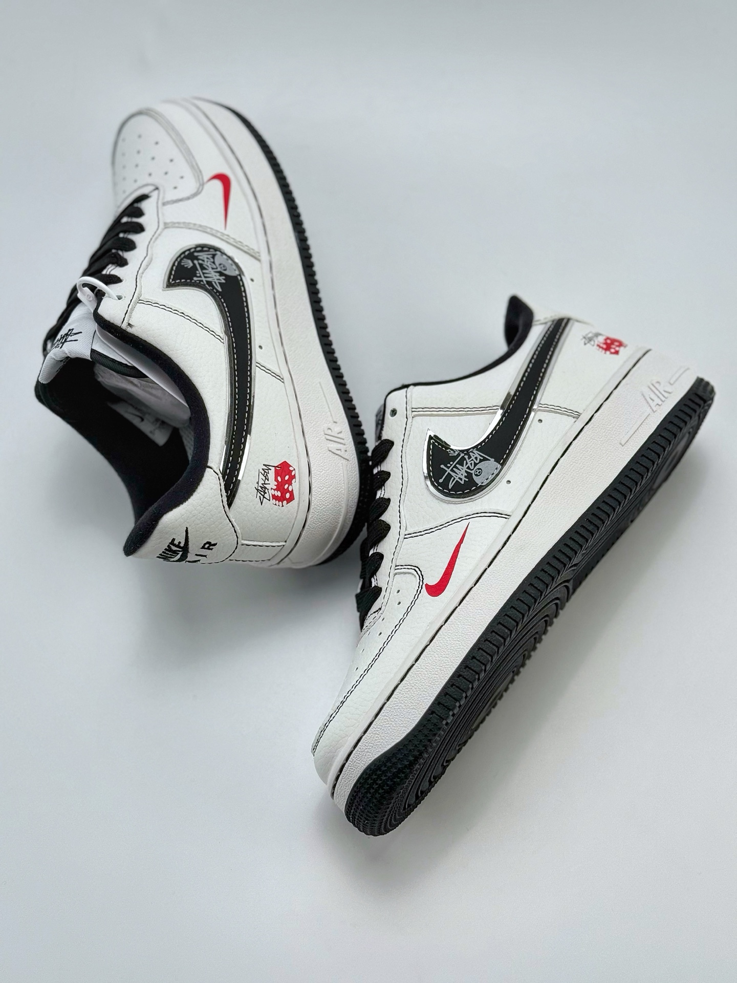 220 Nike Air Force 1 Low 07 x Stussy 白黑小钩  DQ6628-154