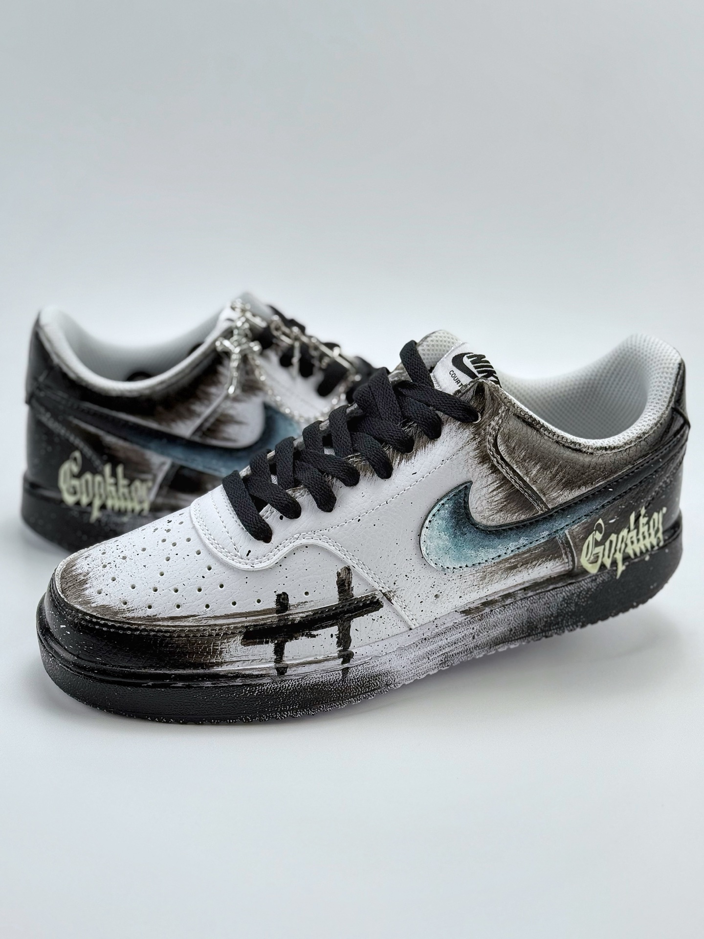 260 Nike Court Vision Low 塔兔 幻影十字架 挂坠 黑暗系 哥特风 黑白 休闲运动板鞋 DH2987-099