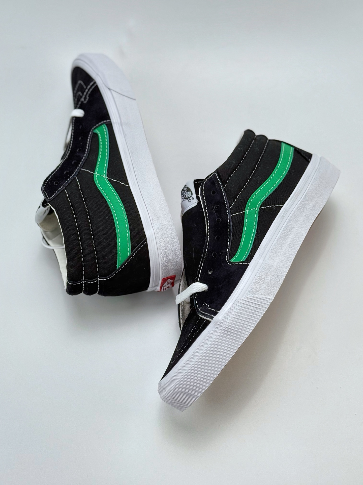 140 Vans Sk8-Mid万斯中帮系列 经典中帮 绿色条纹 板鞋