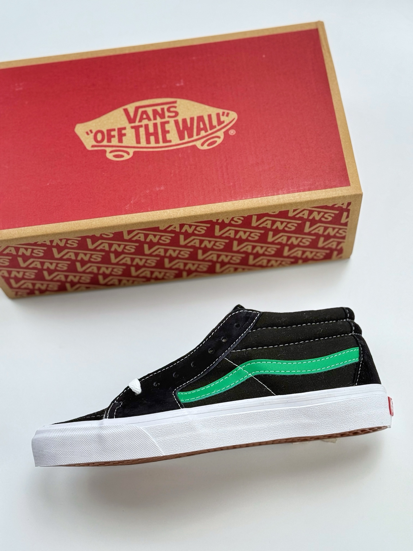 140 Vans Sk8-Mid万斯中帮系列 经典中帮 绿色条纹 板鞋