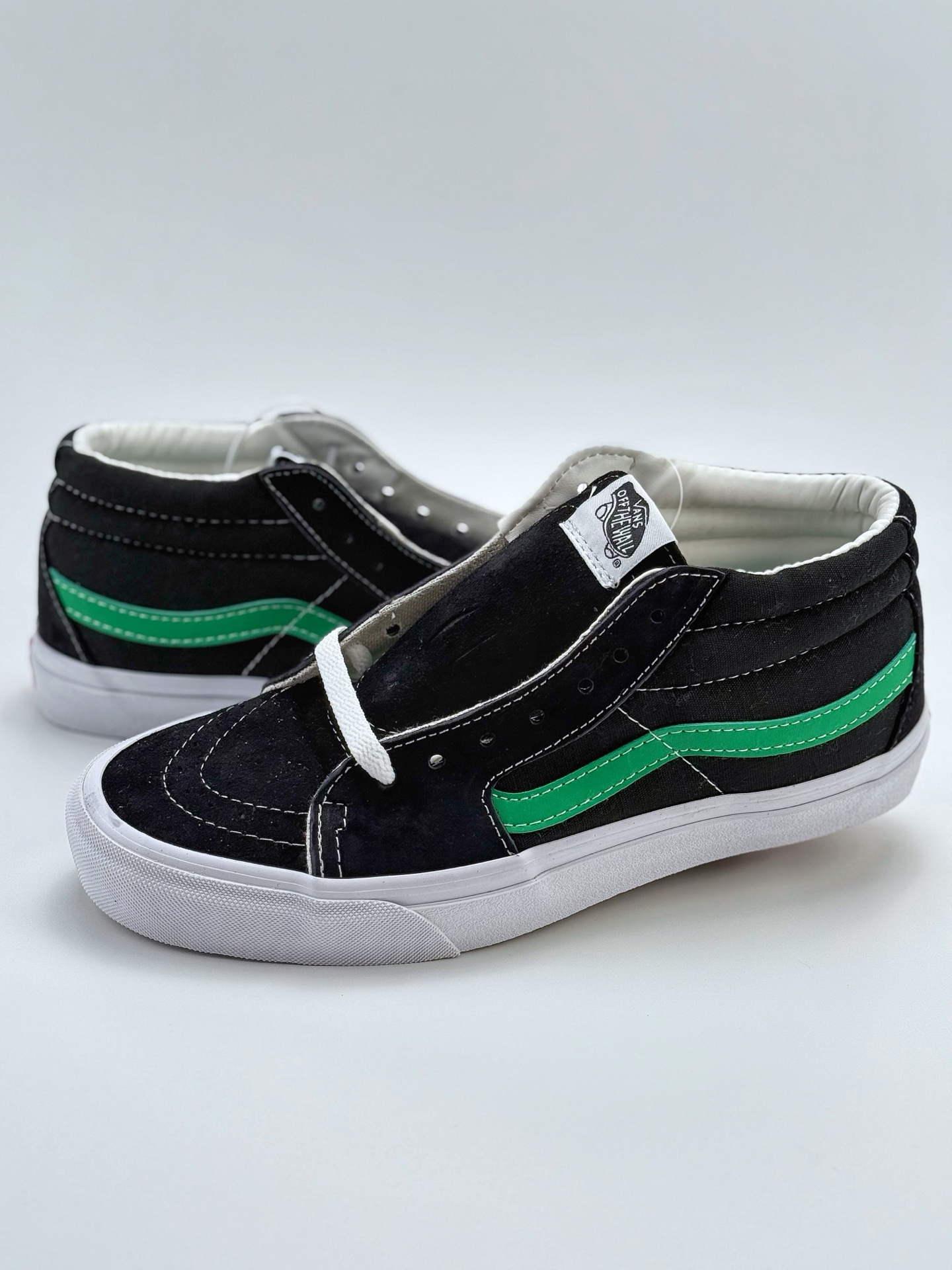 140 Vans Sk8-Mid万斯中帮系列 经典中帮 绿色条纹 板鞋