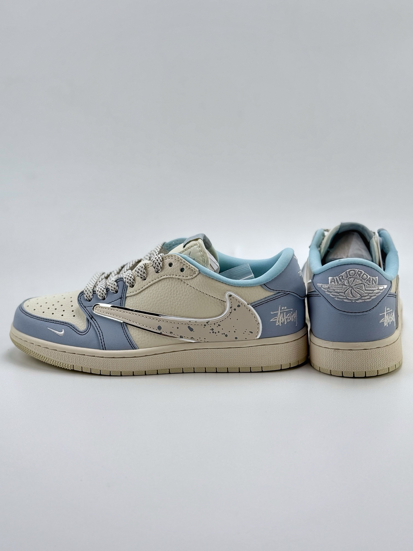 280 Travis Scott x Nike Air Jordan 1 Low x Stussy  Air Jordan 1 Low 反转蓝白小钩满天星倒钩  ZH2598-249