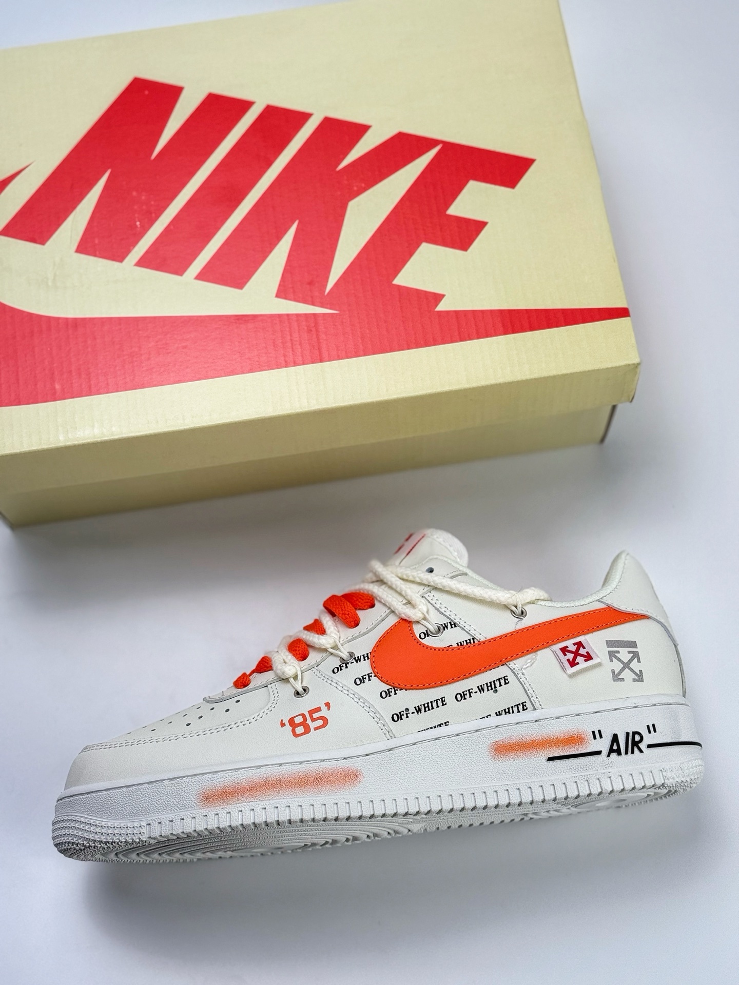 260 Nike Air Force 1 Low 07 x OFF-WHITE 白橙绑带  TX-589022