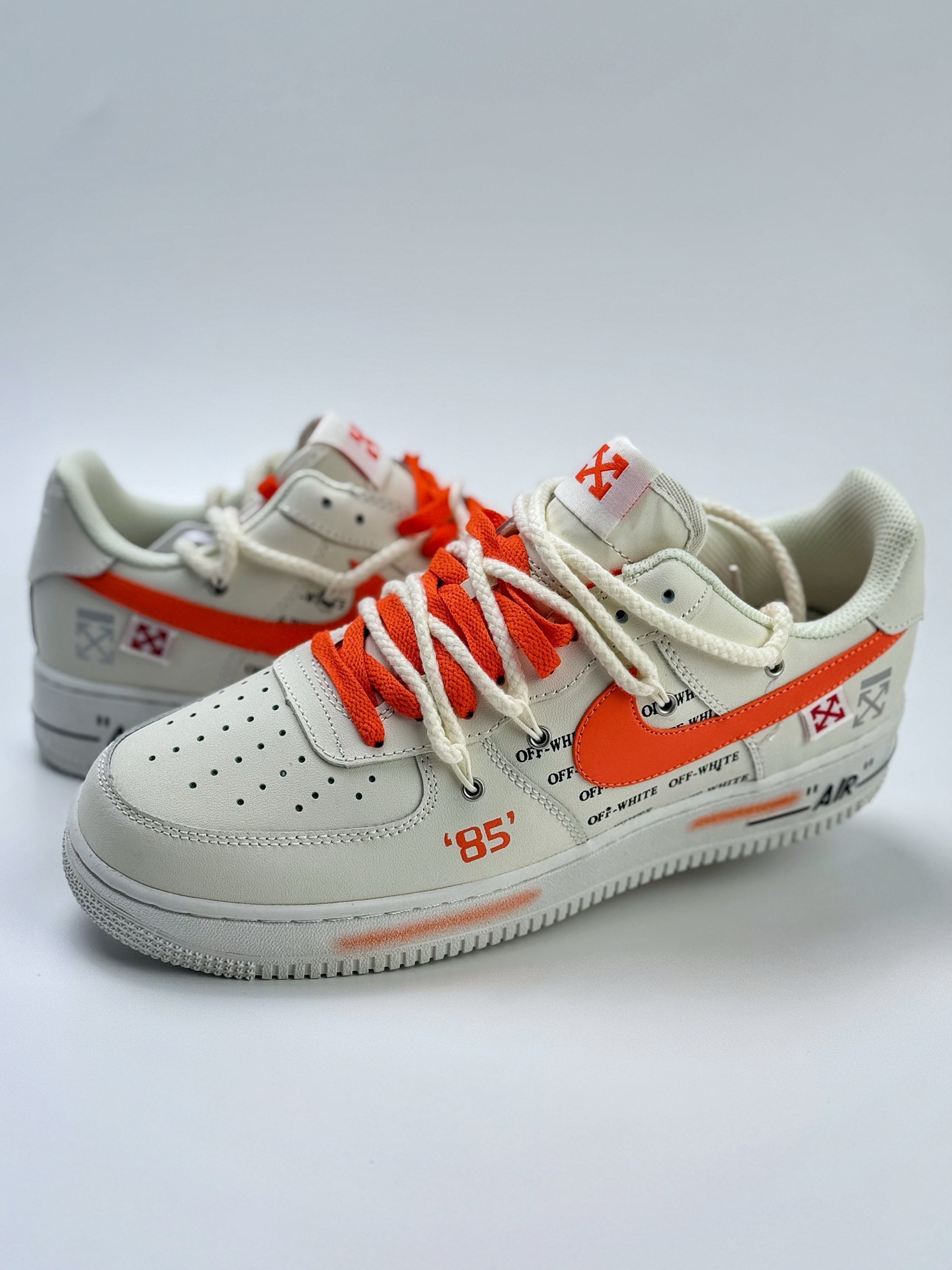 260 Nike Air Force 1 Low 07 x OFF-WHITE 白橙绑带  TX-589022
