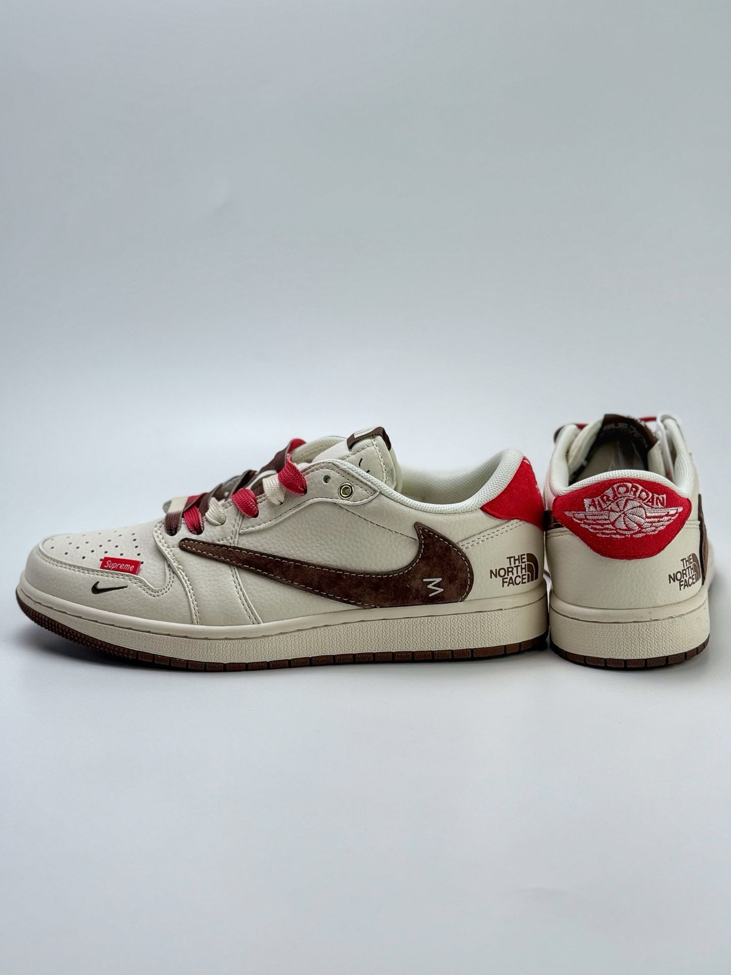 280 Travis Scott x Nike Air Jordan 1 Low x The North Face Air Jordan 1 Low 反转白棕小钩倒钩  FC1688-213