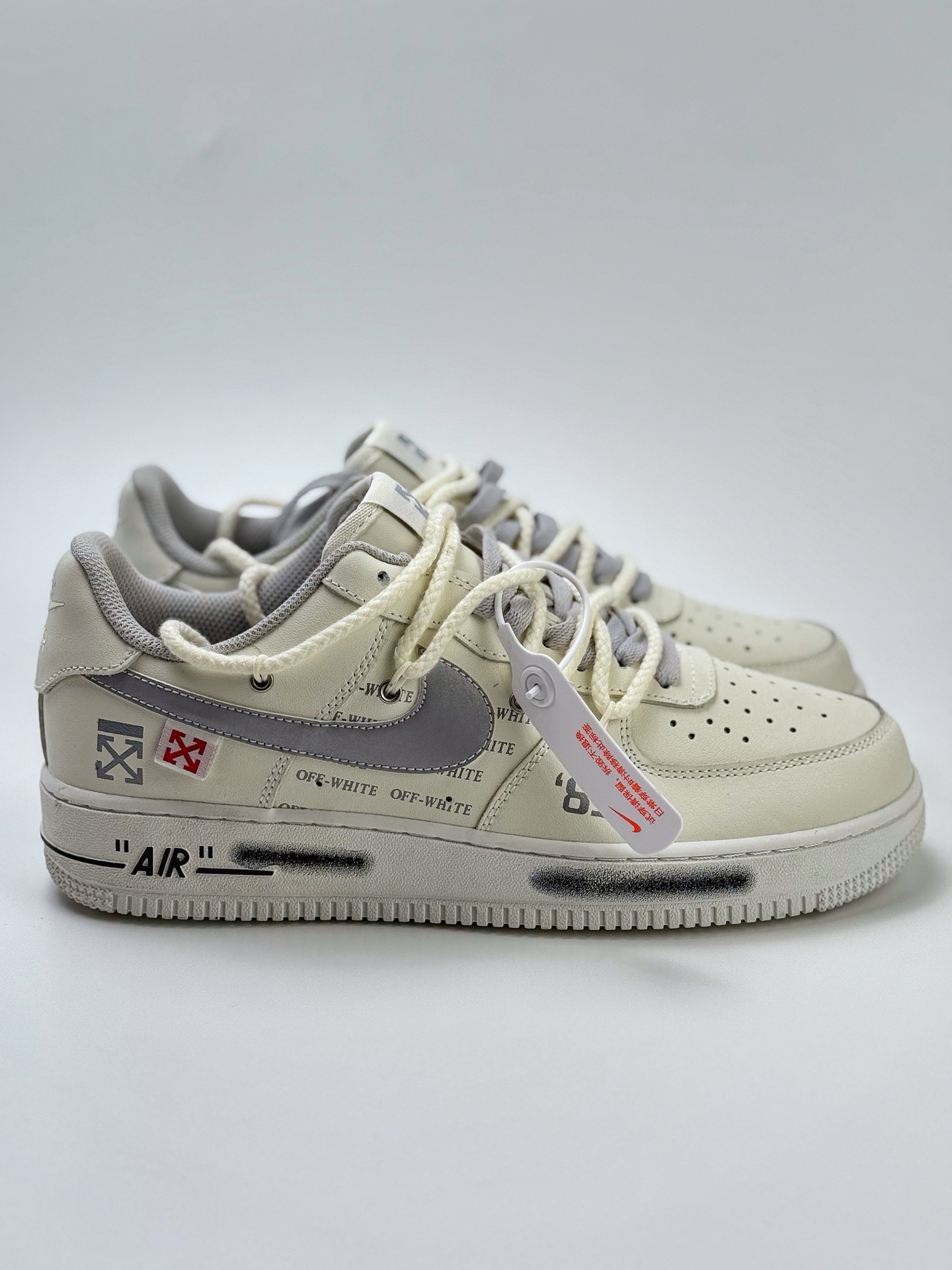 260 Nike Air Force 1 Low 07 x OFF-WHITE 白银绑带  TX 589633