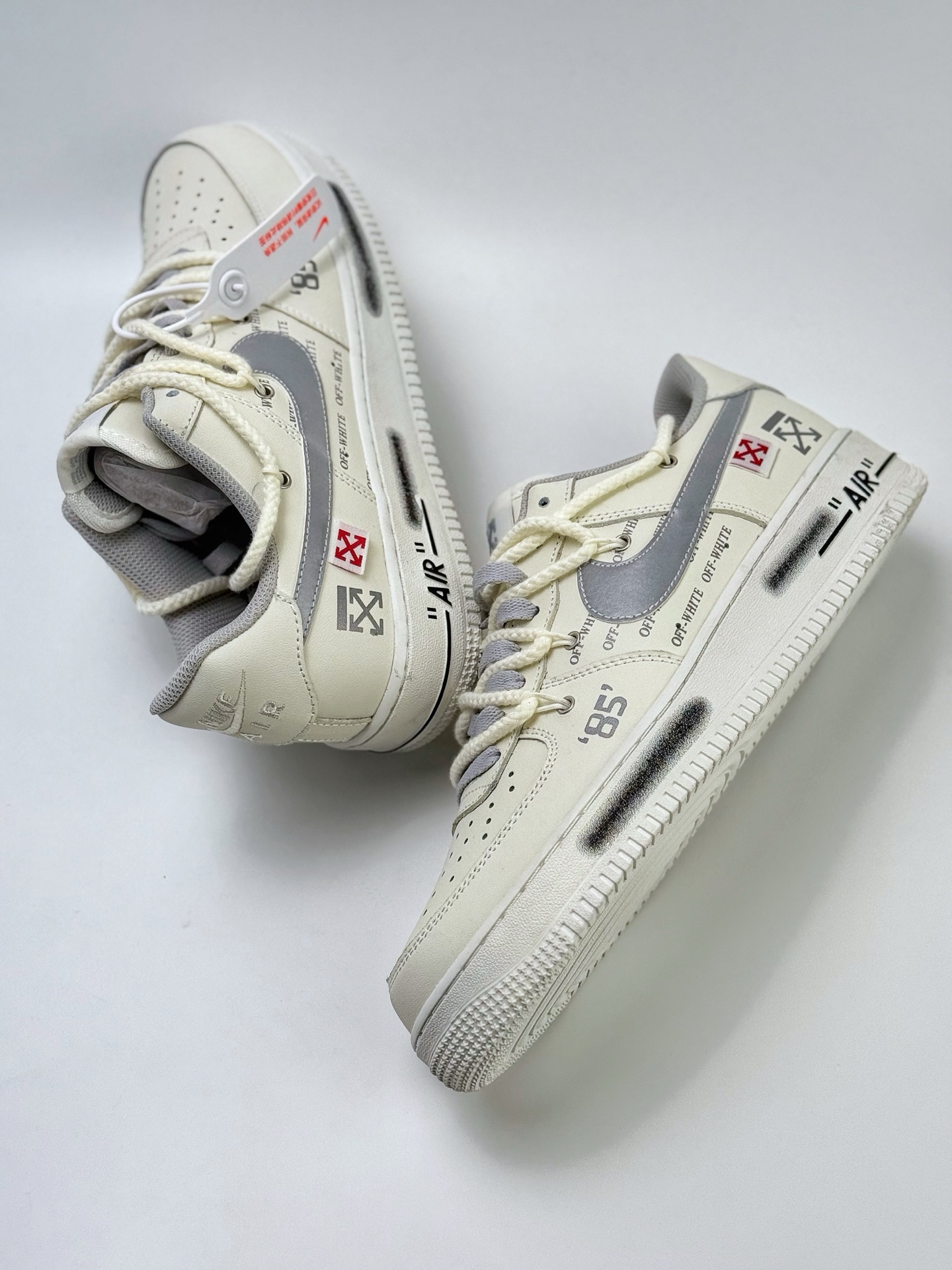 260 Nike Air Force 1 Low 07 x OFF-WHITE 白银绑带  TX 589633