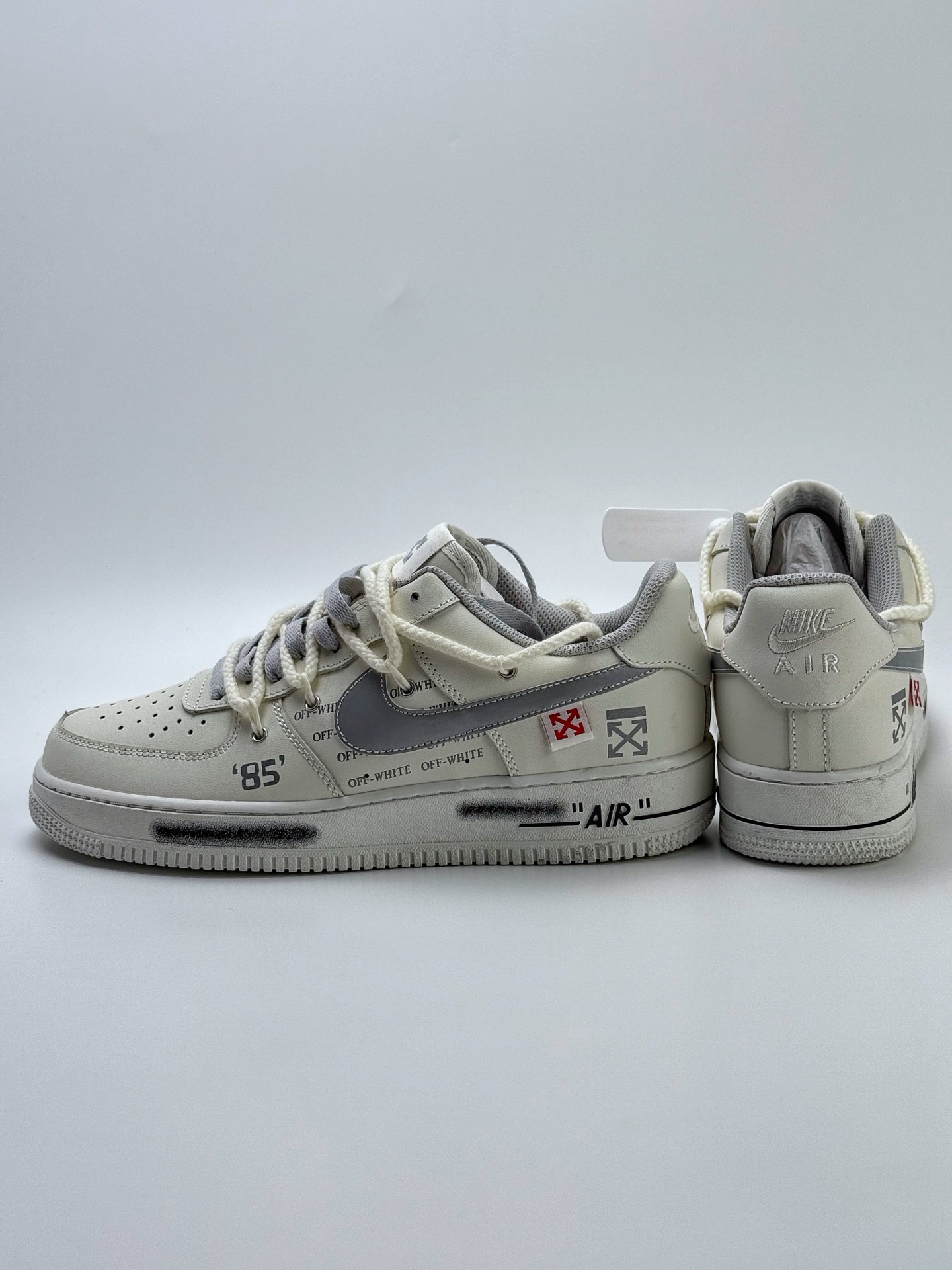260 Nike Air Force 1 Low 07 x OFF-WHITE 白银绑带  TX 589633