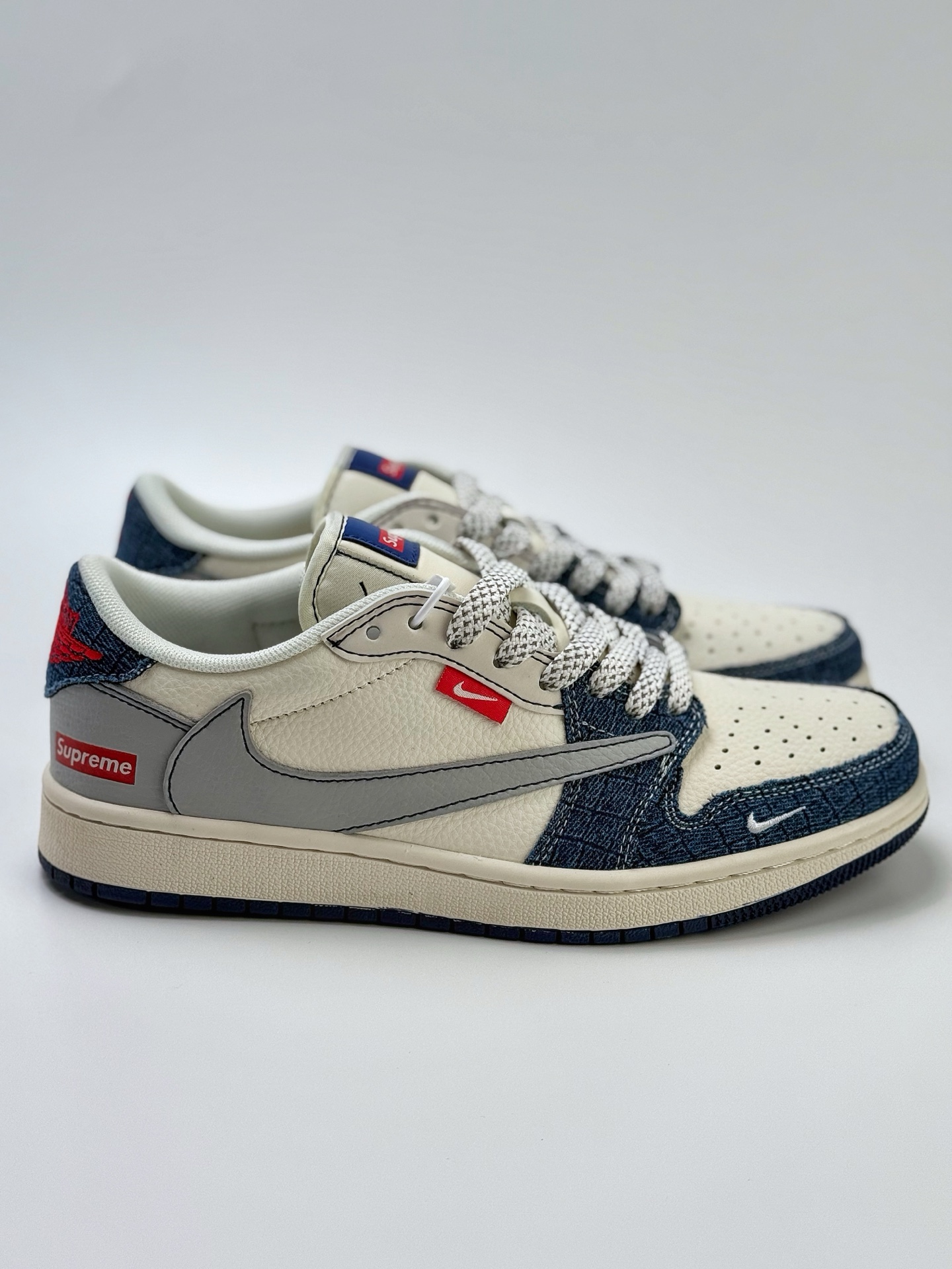 280 Travis Scott x Nike Air Jordan 1 Low x Supreme Air Jordan 1 Low 反转蓝白灰小钩满天星倒钩 JJ2508-565
