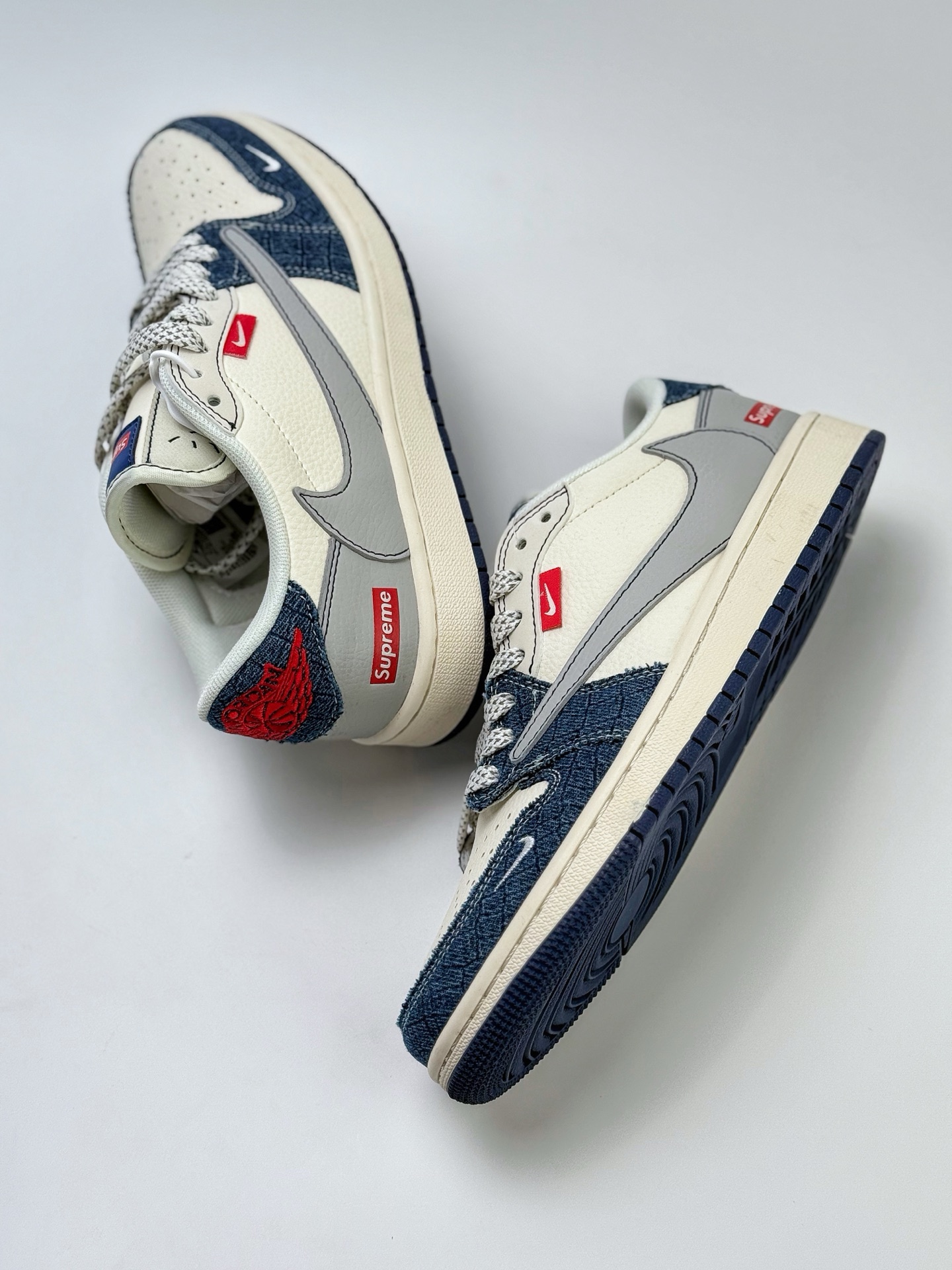 280 Travis Scott x Nike Air Jordan 1 Low x Supreme Air Jordan 1 Low 反转蓝白灰小钩满天星倒钩 JJ2508-565