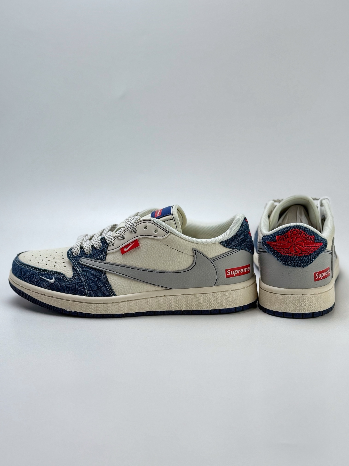 280 Travis Scott x Nike Air Jordan 1 Low x Supreme Air Jordan 1 Low 反转蓝白灰小钩满天星倒钩 JJ2508-565