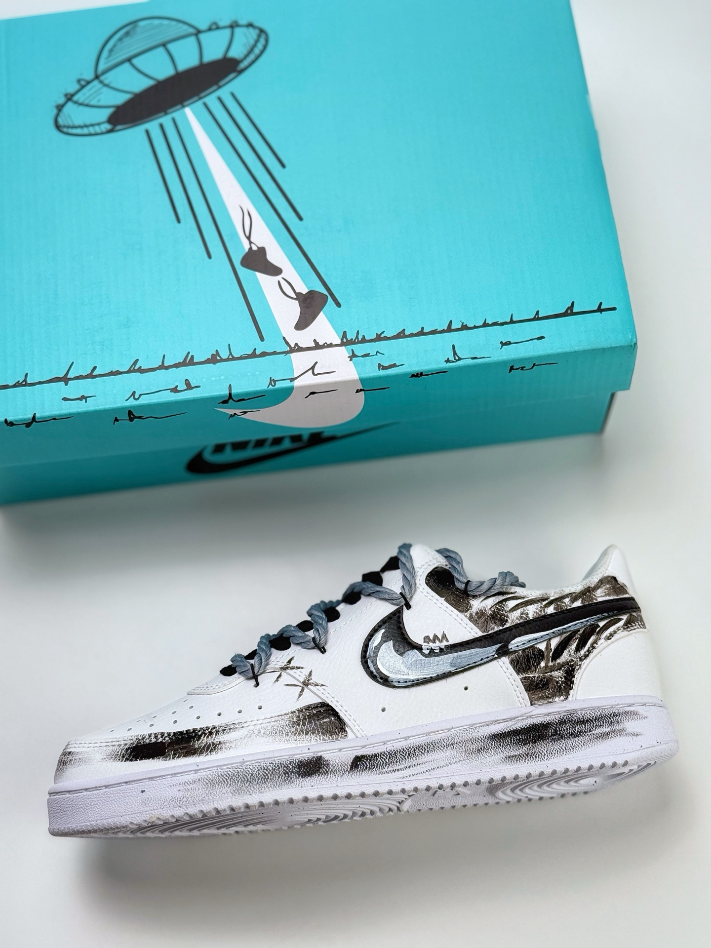 260 Nike Court Vision Low 暗黑天使 黑白色 休闲运动板鞋  DH2987-211