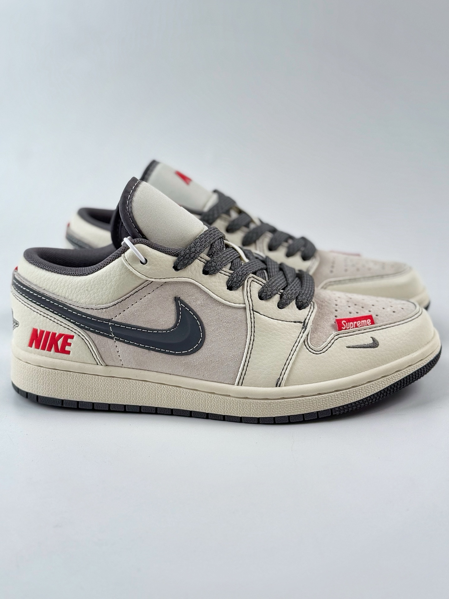Air Jordan 1 Retro Low x Supreme 白灰小钩满天星 XS6086-008