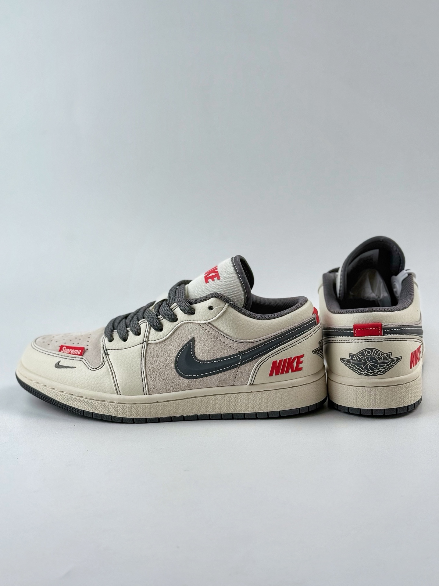 Air Jordan 1 Retro Low x Supreme 白灰小钩满天星 XS6086-008