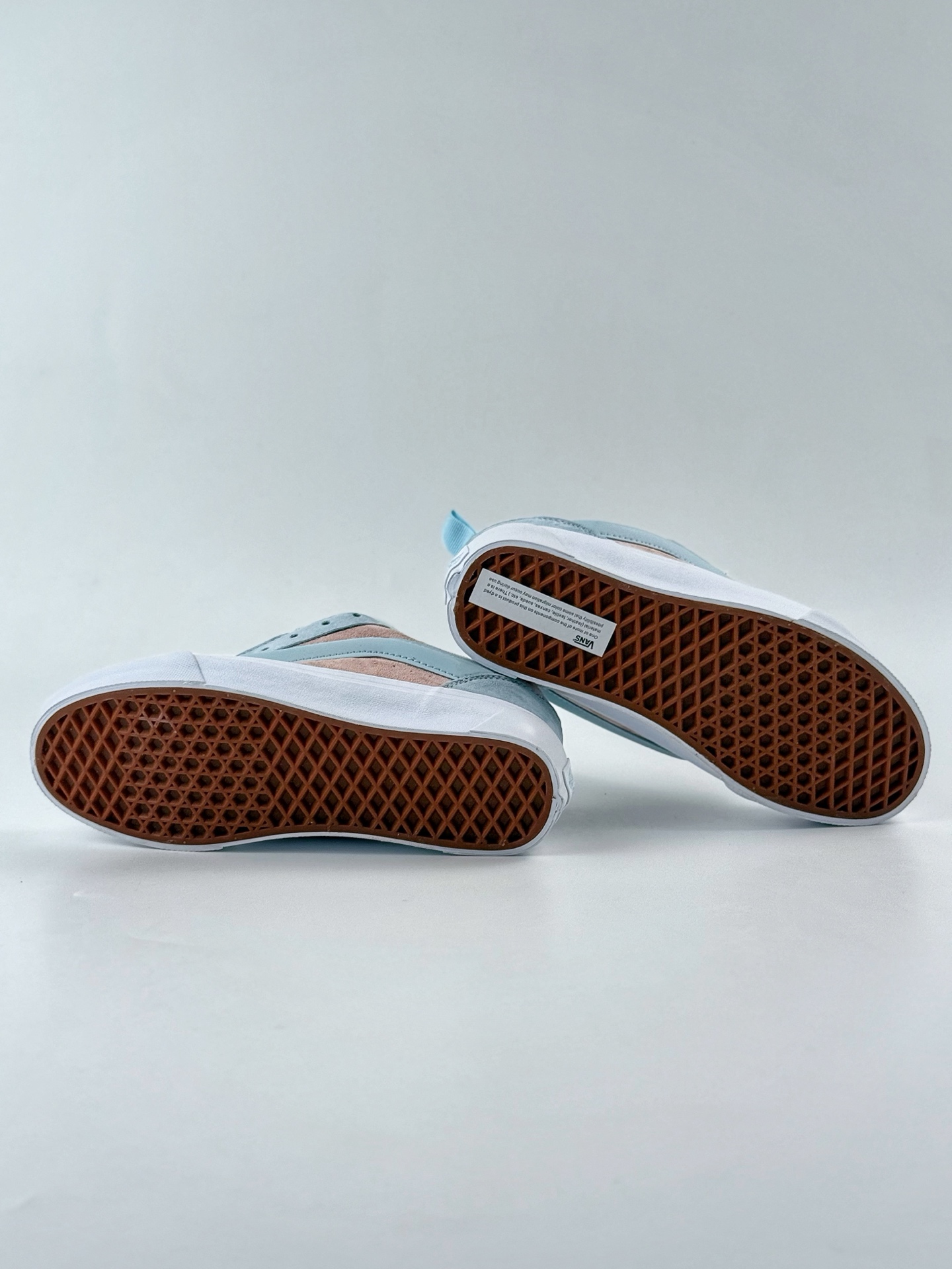 Vans Knu Skool 蓝粉 肥胖版立体大Logo 加厚鞋舌 低帮复古休闲硫化面包鞋