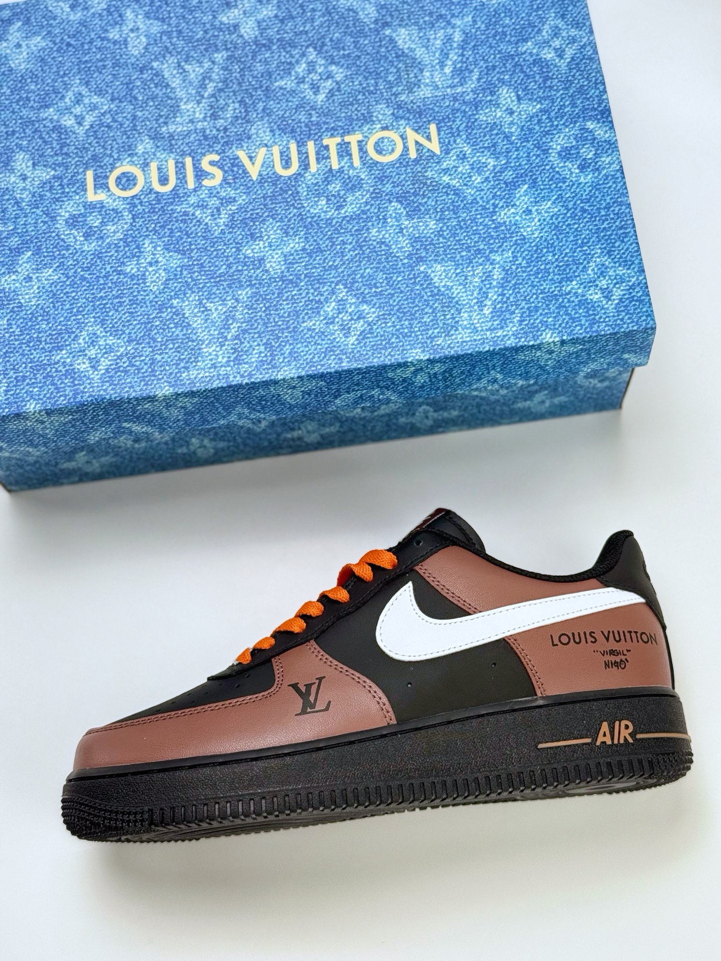 170 Nike Air Force 1 Low 07 x Louis Vuitton 黑棕白 808788-624