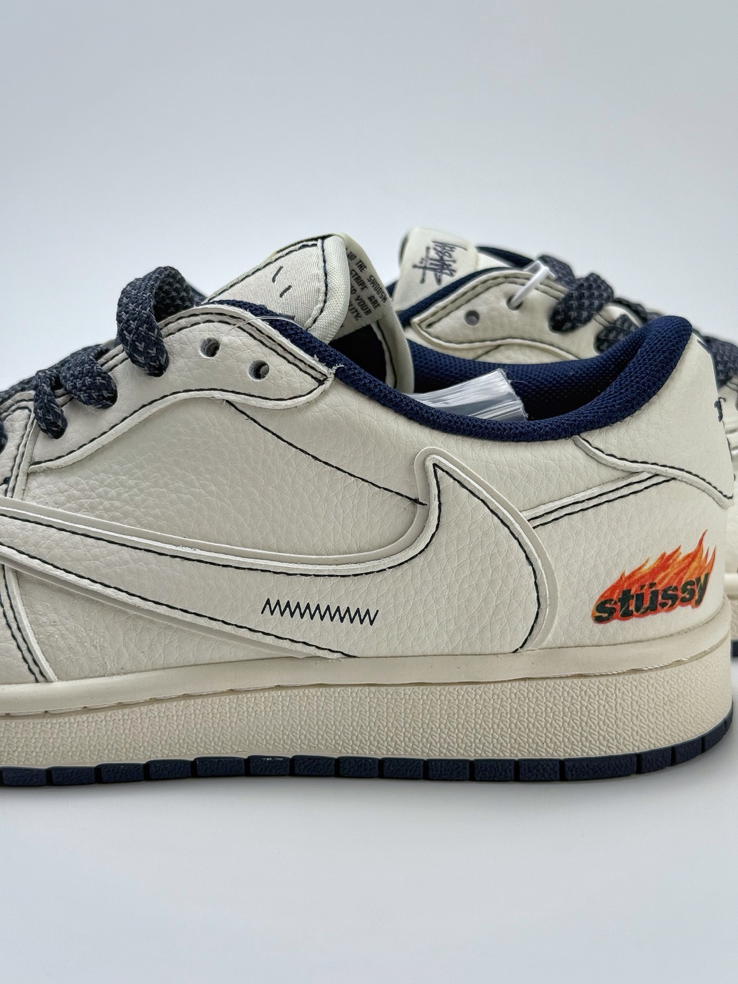 280 Travis Scott x Nike Air Jordan 1 Low x Stussy Air Jordan 1 Low 反转白蓝小钩满天星倒钩 ZH2598-230