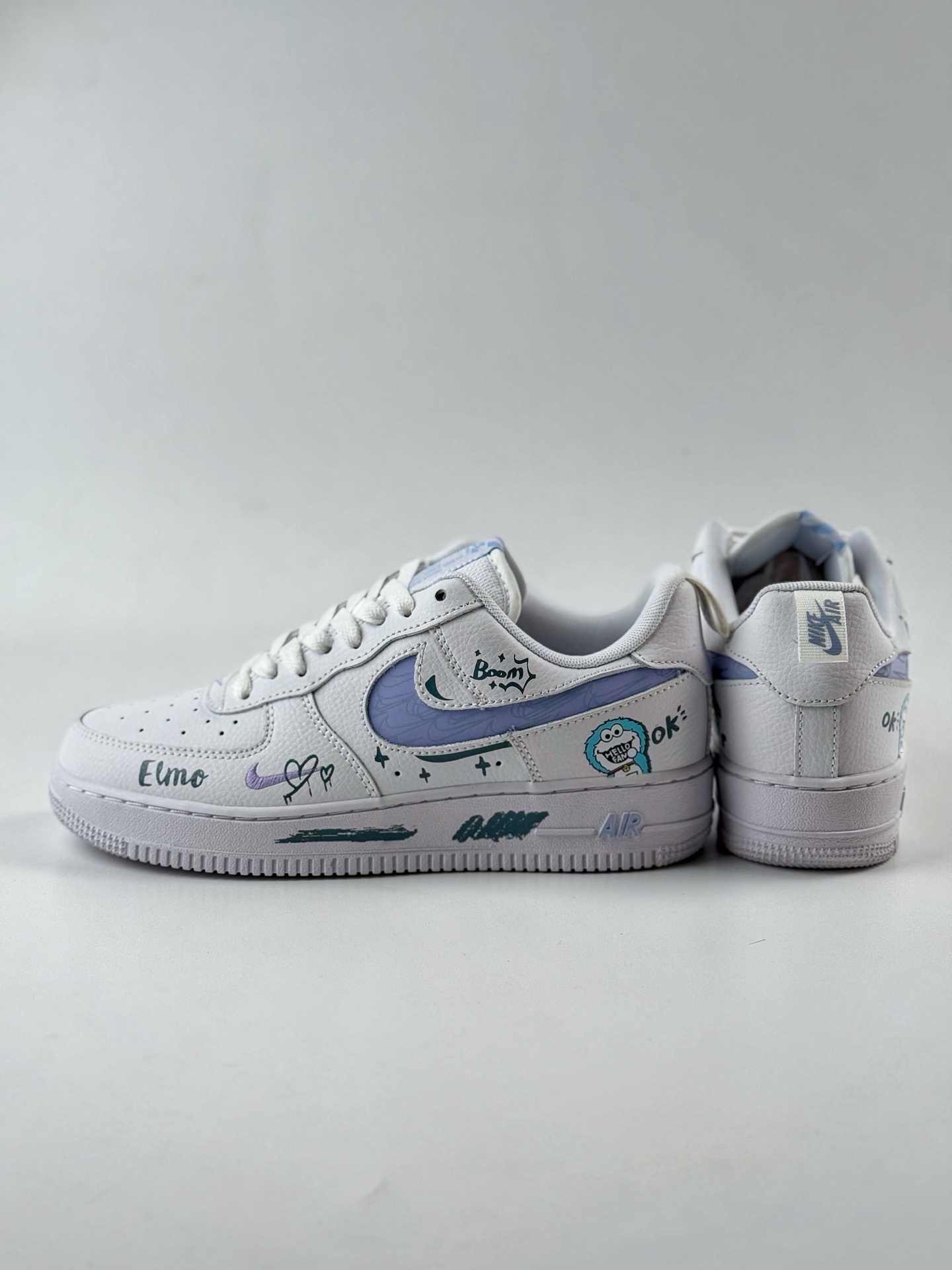 260 Nike Air Force 1 Low 07 白紫 叮当猫涂鸦 FB8971-080