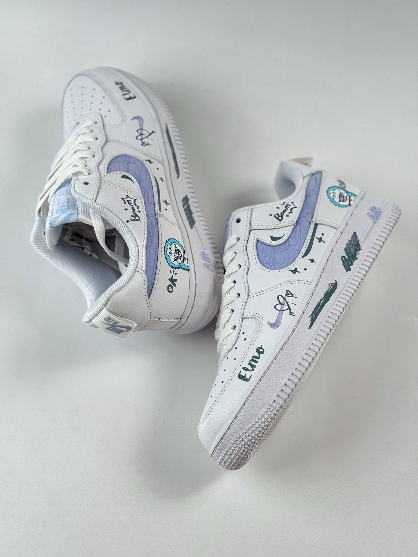 260 Nike Air Force 1 Low 07 白紫 叮当猫涂鸦 FB8971-080