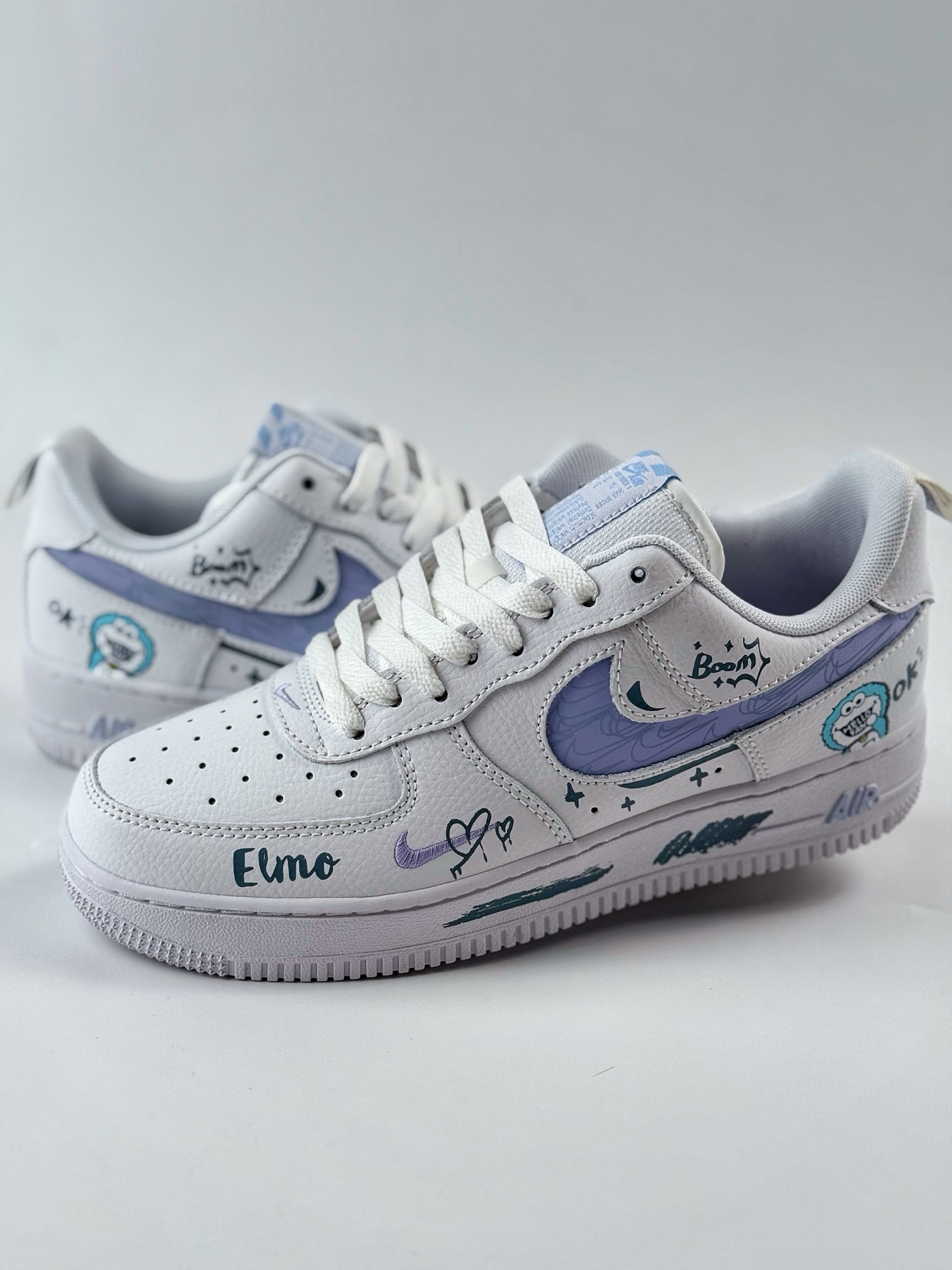 260 Nike Air Force 1 Low 07 白紫 叮当猫涂鸦 FB8971-080