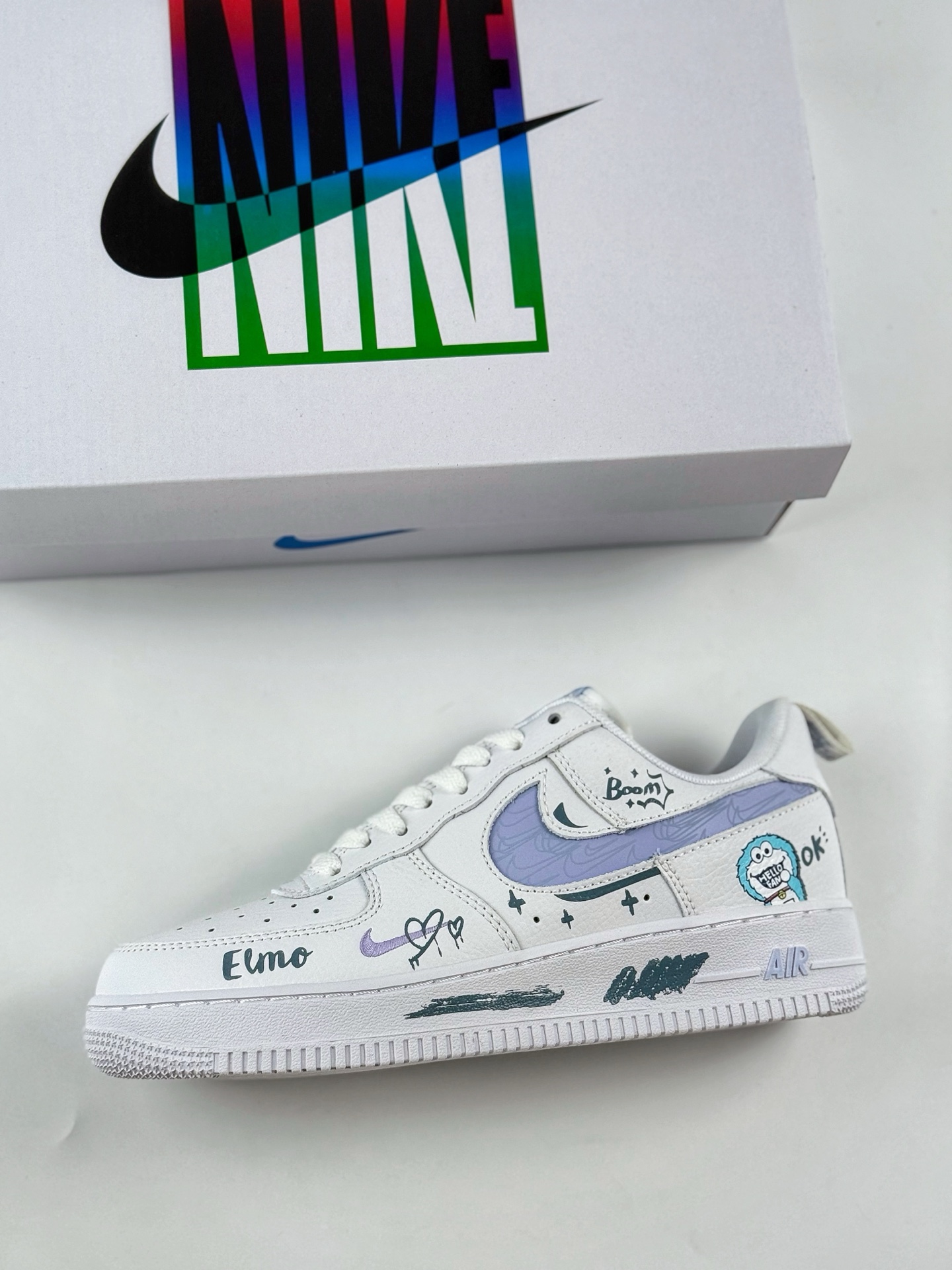 260 Nike Air Force 1 Low 07 白紫 叮当猫涂鸦 FB8971-080