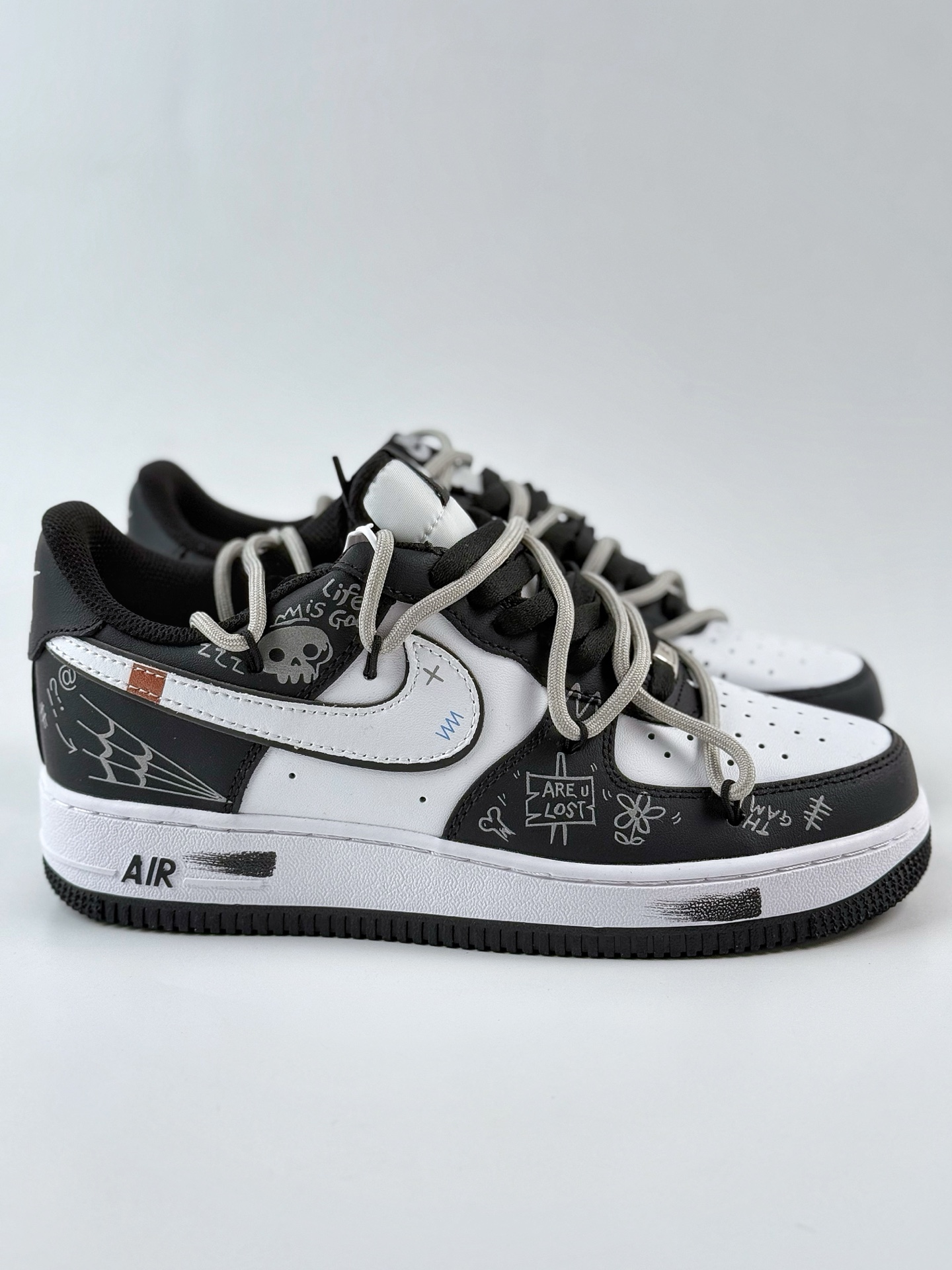 260 Nike Air Force 1 Low 07 解构风 黑白绑带涂鸦 ZH0316-071