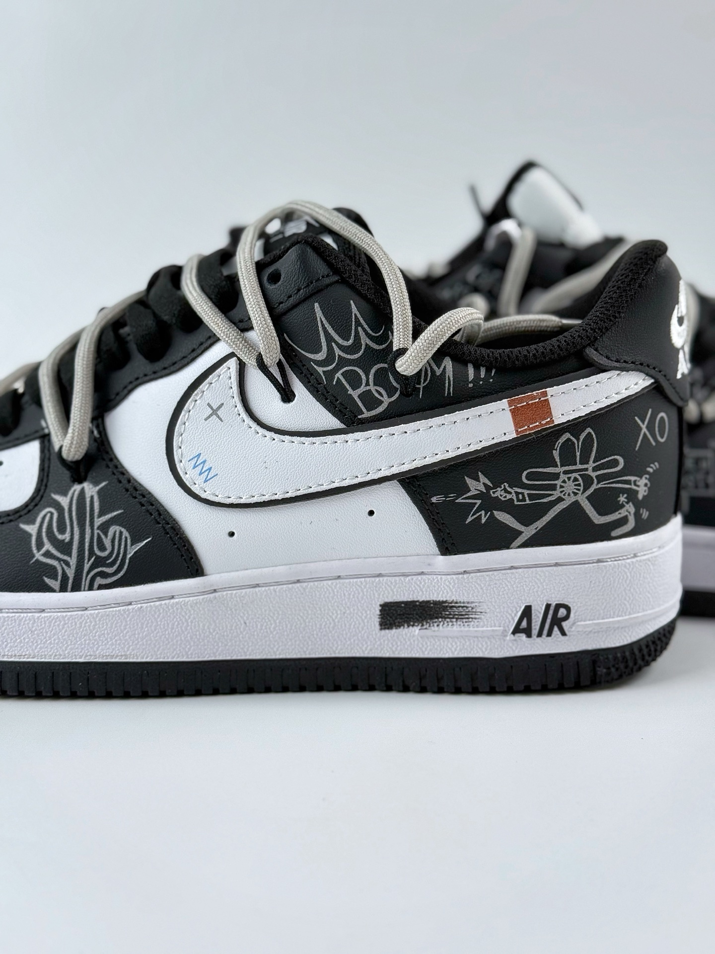 260 Nike Air Force 1 Low 07 解构风 黑白绑带涂鸦 ZH0316-071