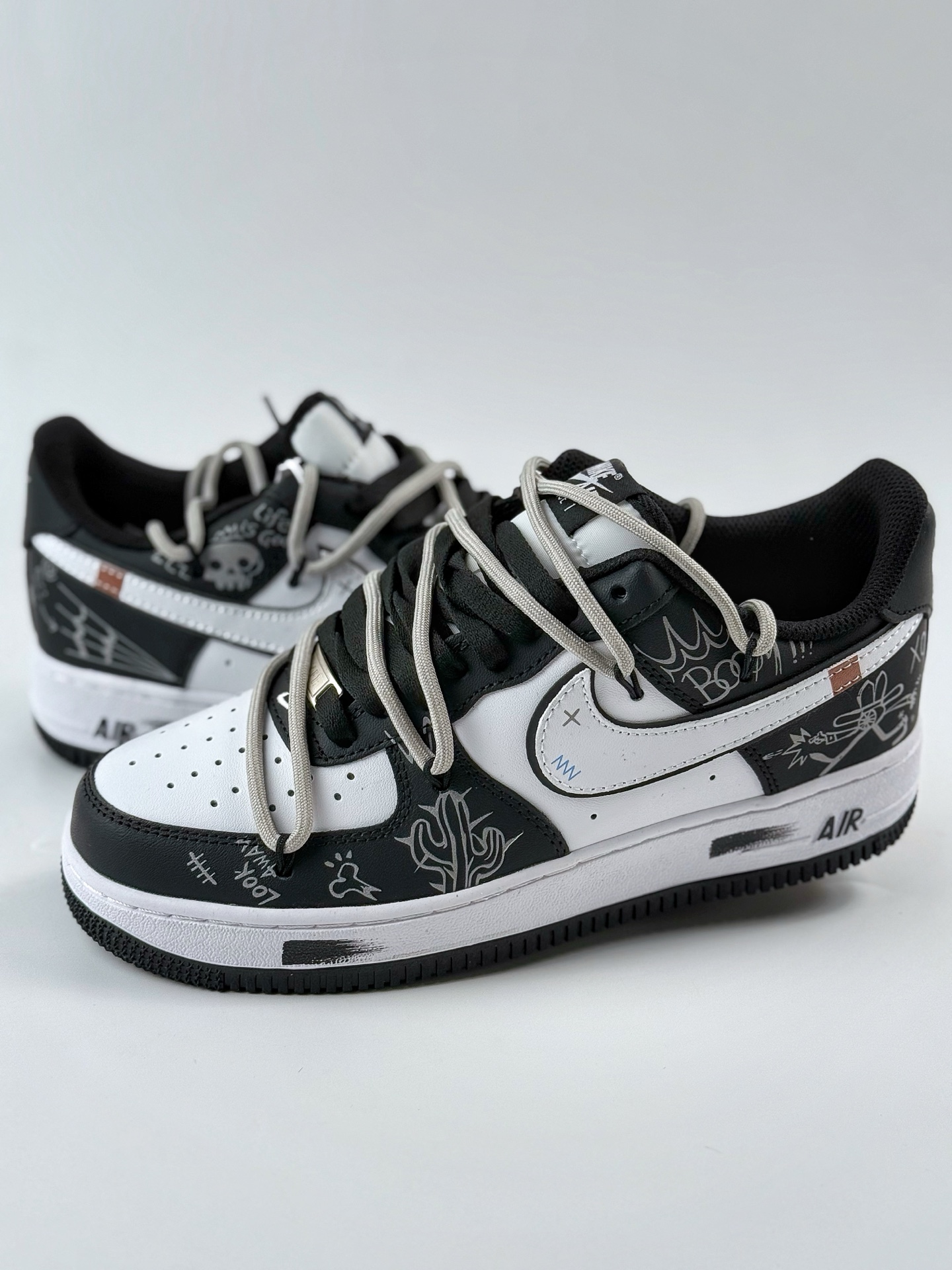 260 Nike Air Force 1 Low 07 解构风 黑白绑带涂鸦 ZH0316-071