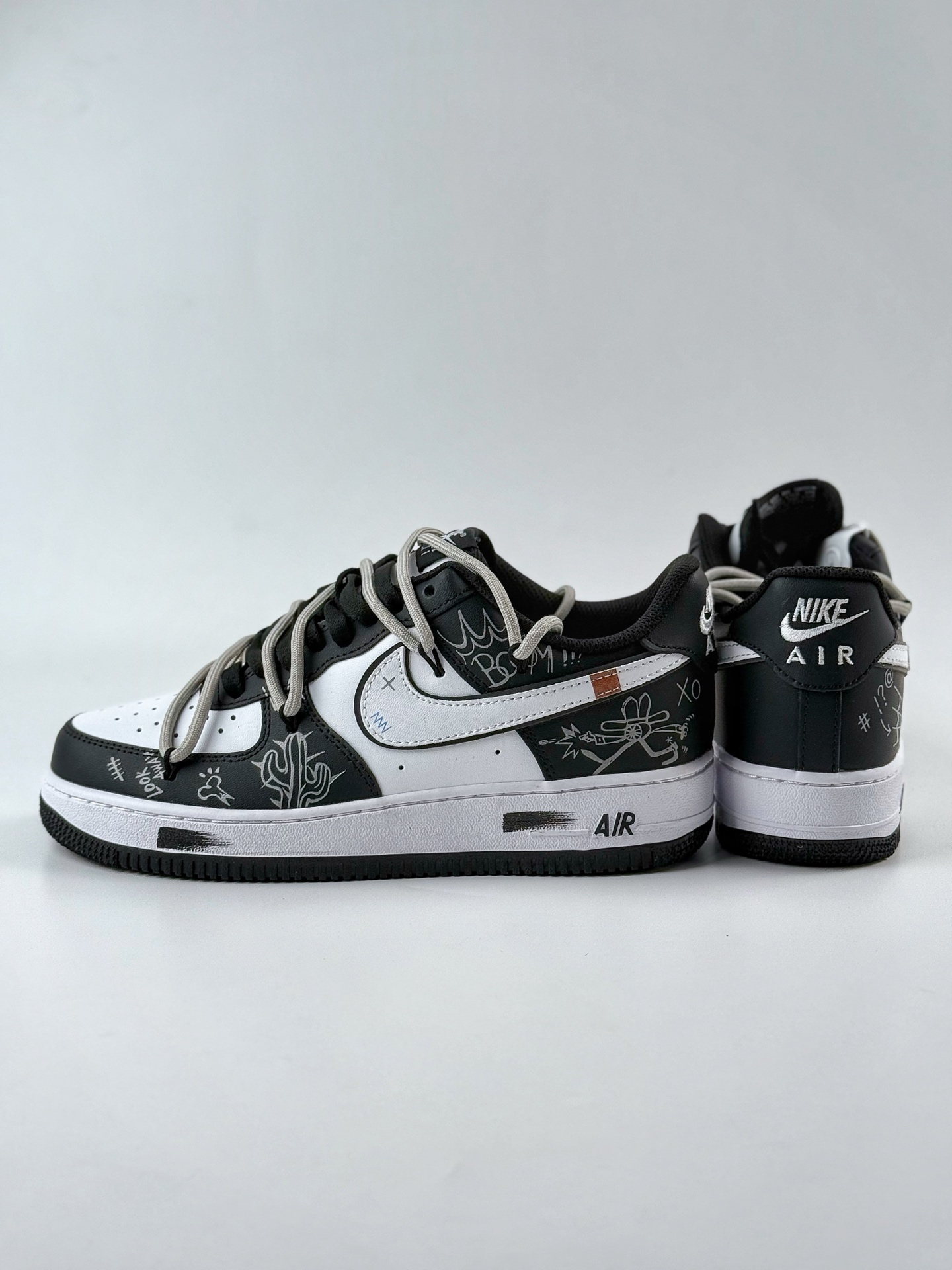 260 Nike Air Force 1 Low 07 解构风 黑白绑带涂鸦 ZH0316-071