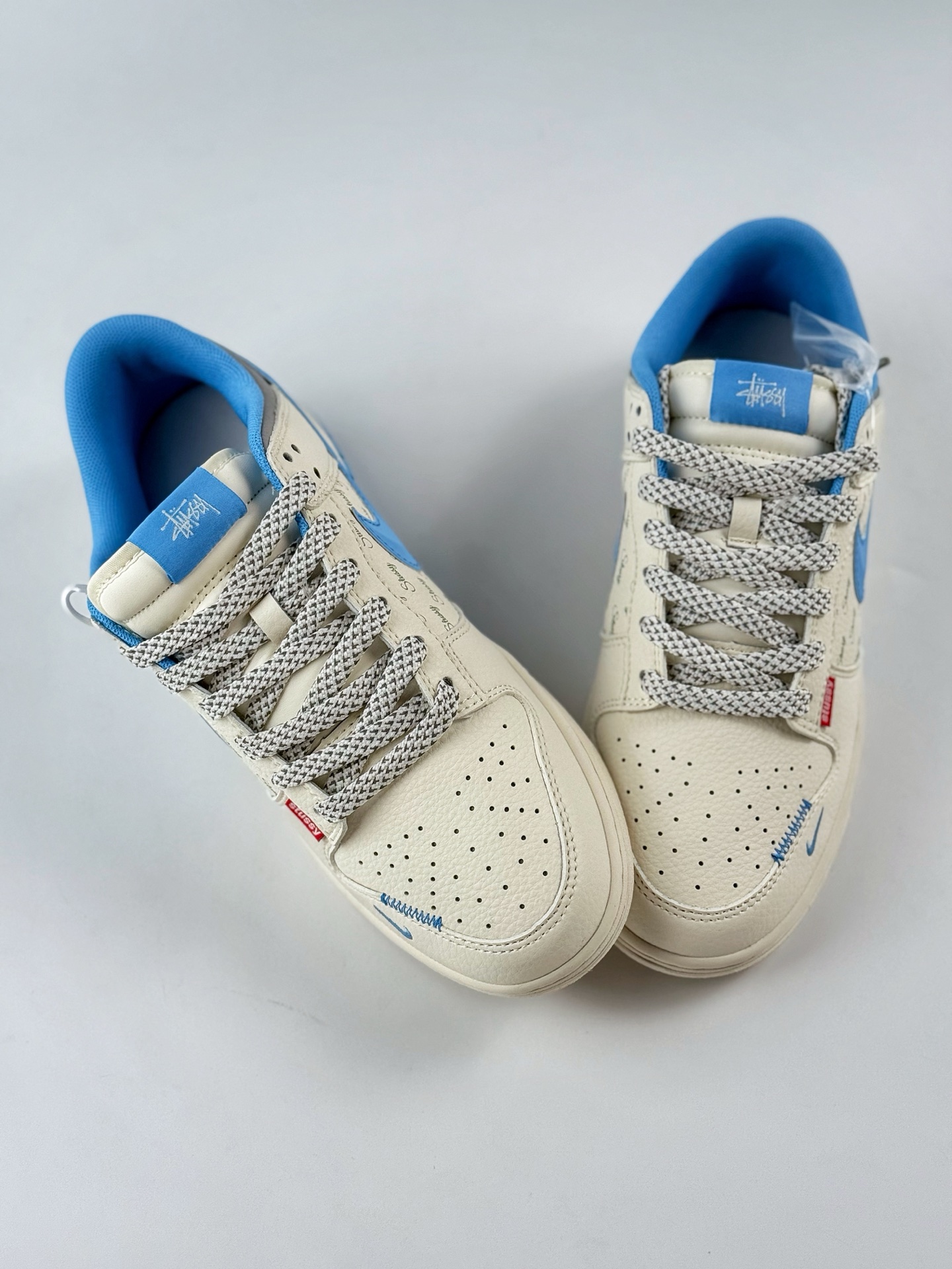 280 Nike SB Dunk Low x Stussy 白蓝小钩满天星 XS6089-539