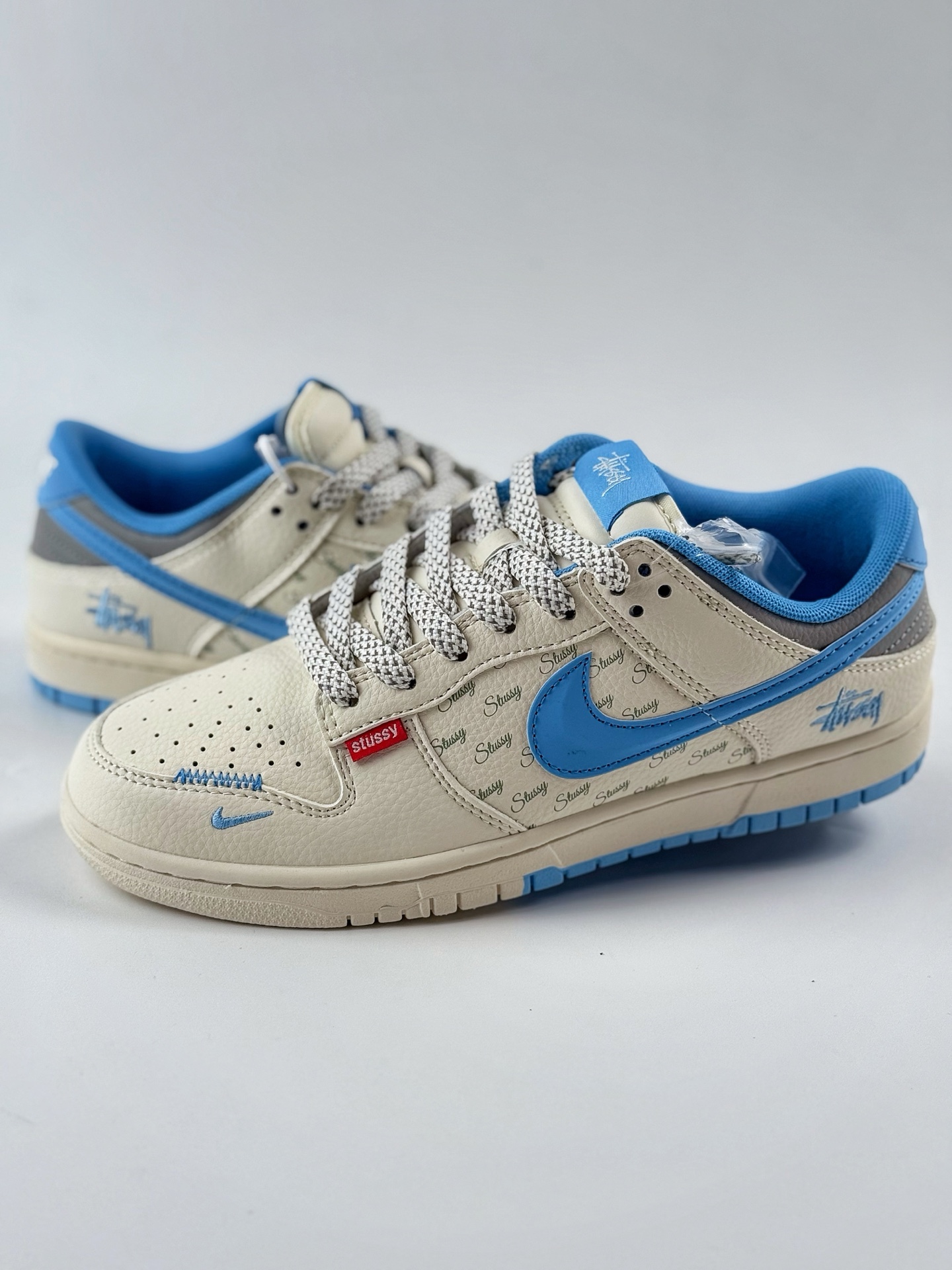 280 Nike SB Dunk Low x Stussy 白蓝小钩满天星 XS6089-539