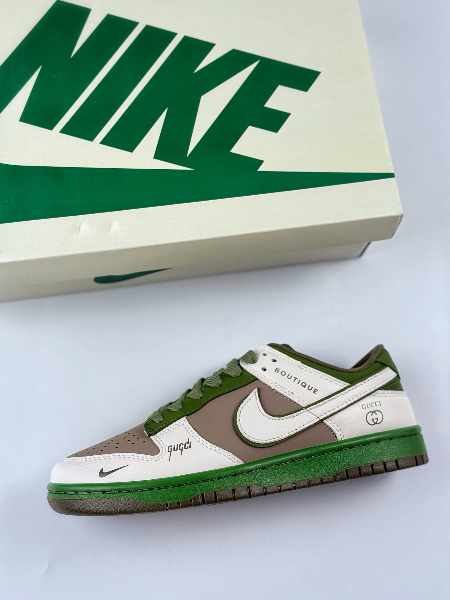 240 Nike SB Dunk Low x GUCCI 白棕绿小钩 XY2026-150