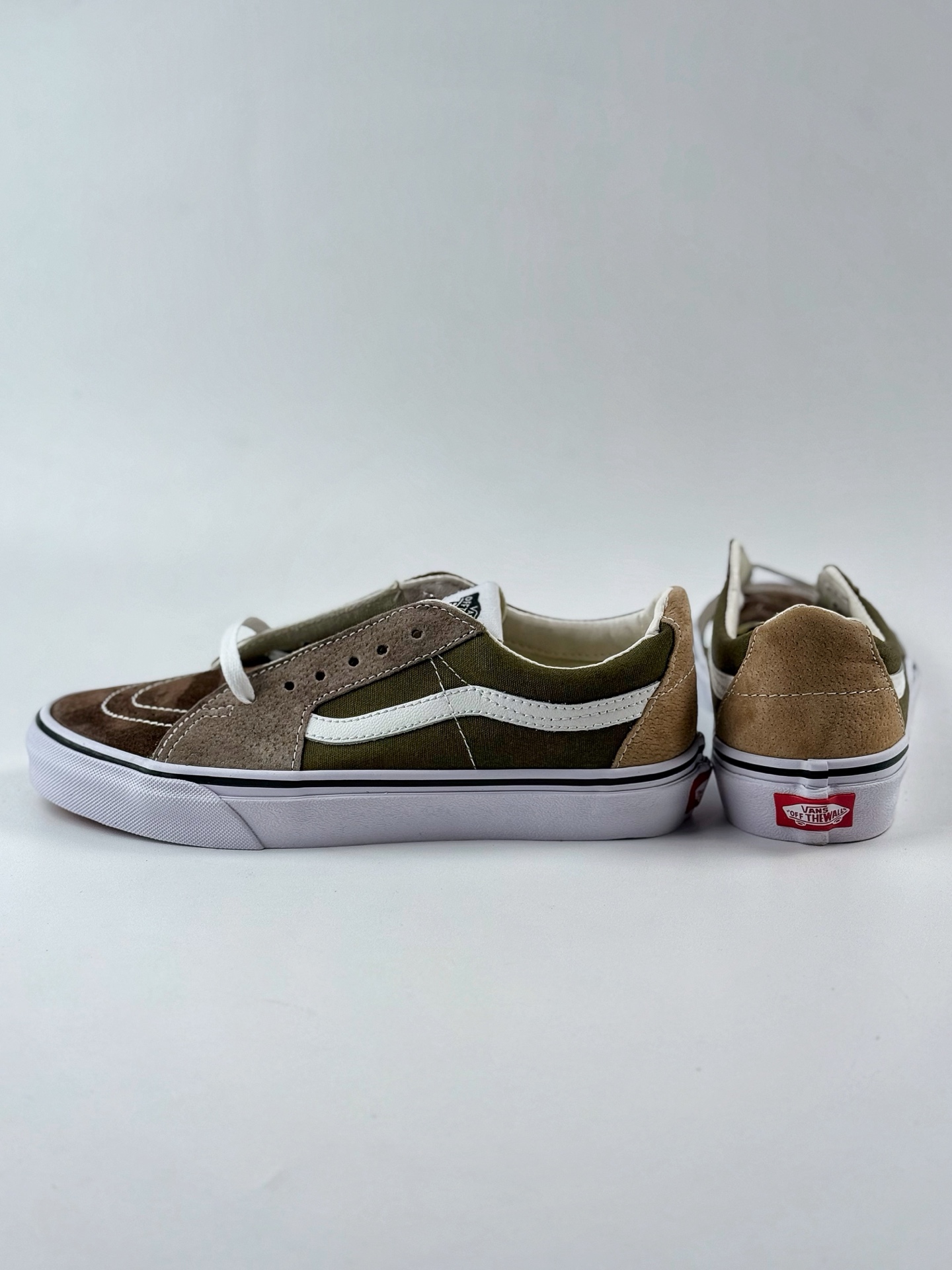 140 VANS范斯Sk8-Low 2022夏季新款 复古棕绿拼接低帮情侣运动休闲帆布鞋滑板鞋 VN0A4UUKB7