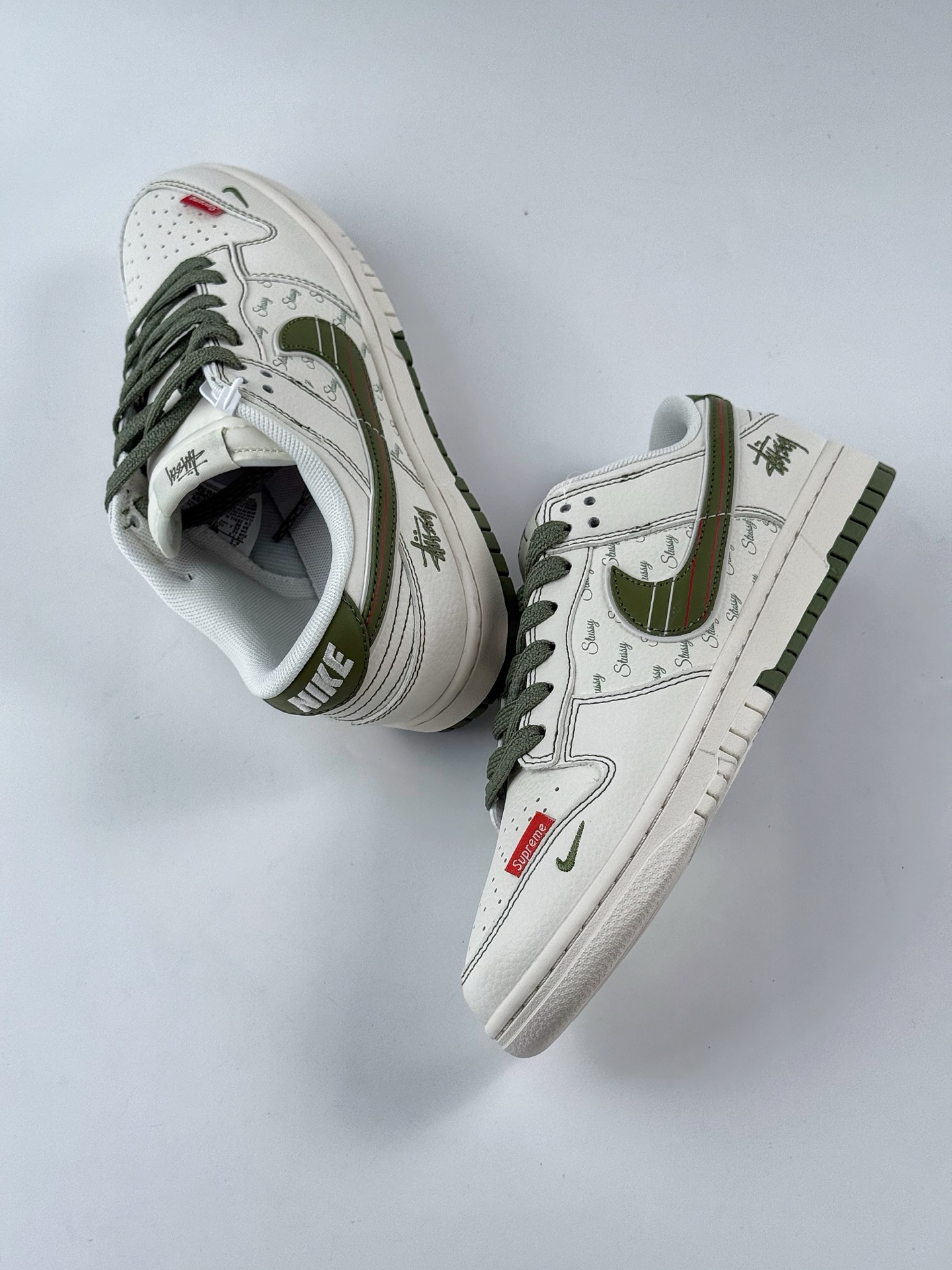Nike SB Dunk Low x Stussy 白绿小钩满天星 XS6089-533