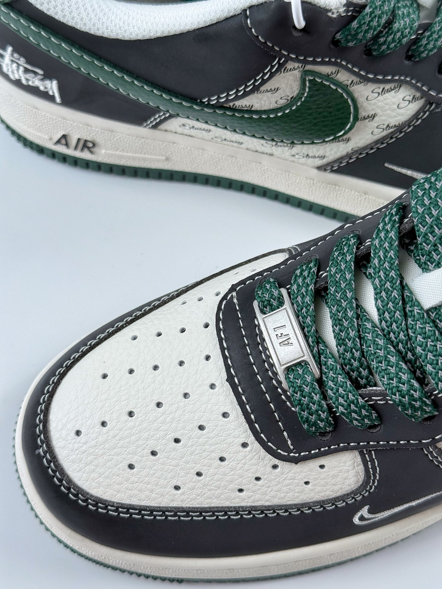 Nike Air Force 1 Low 07 x Stussy 黑绿白小钩满天星 XS1958-572